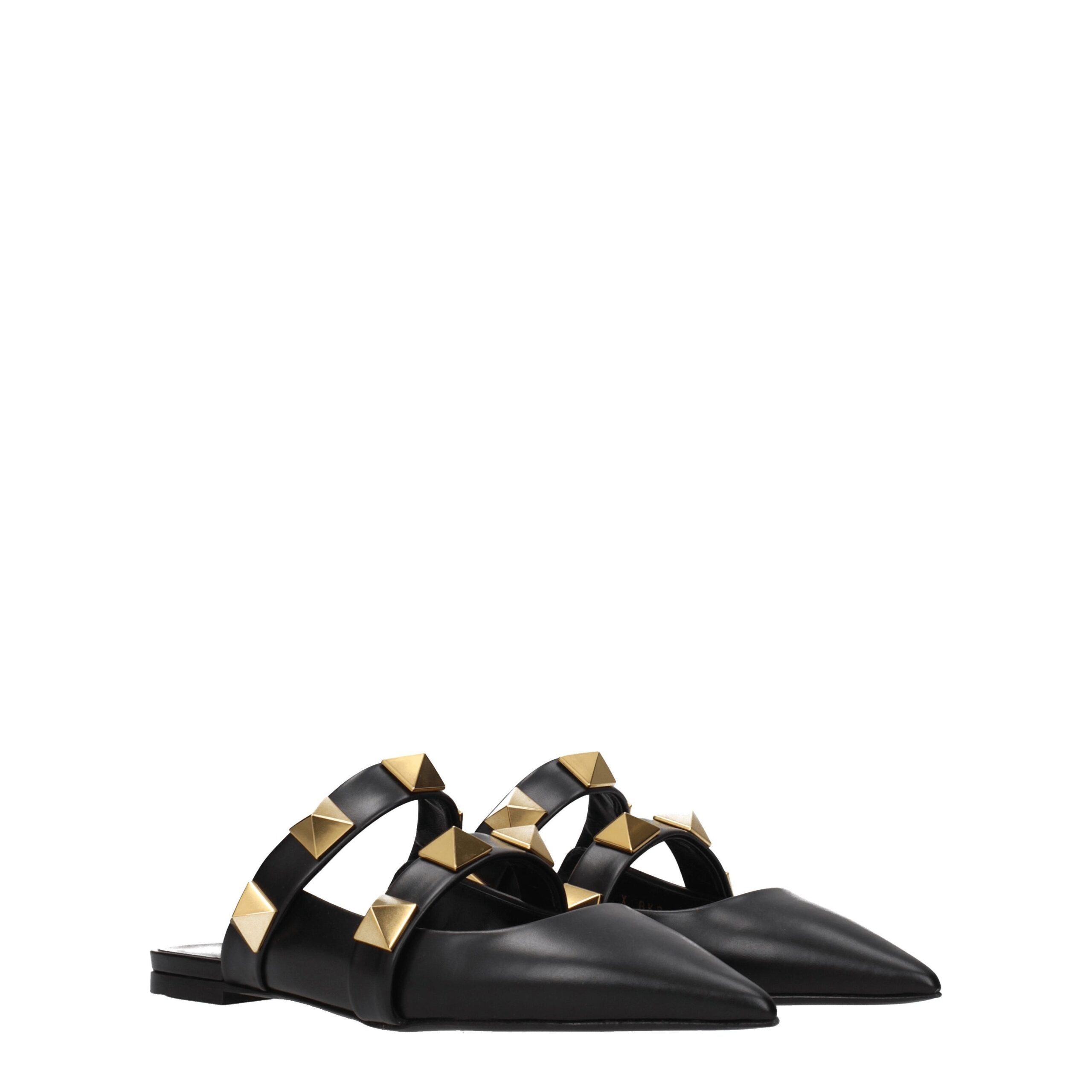 Black Leather Mules - ventzia