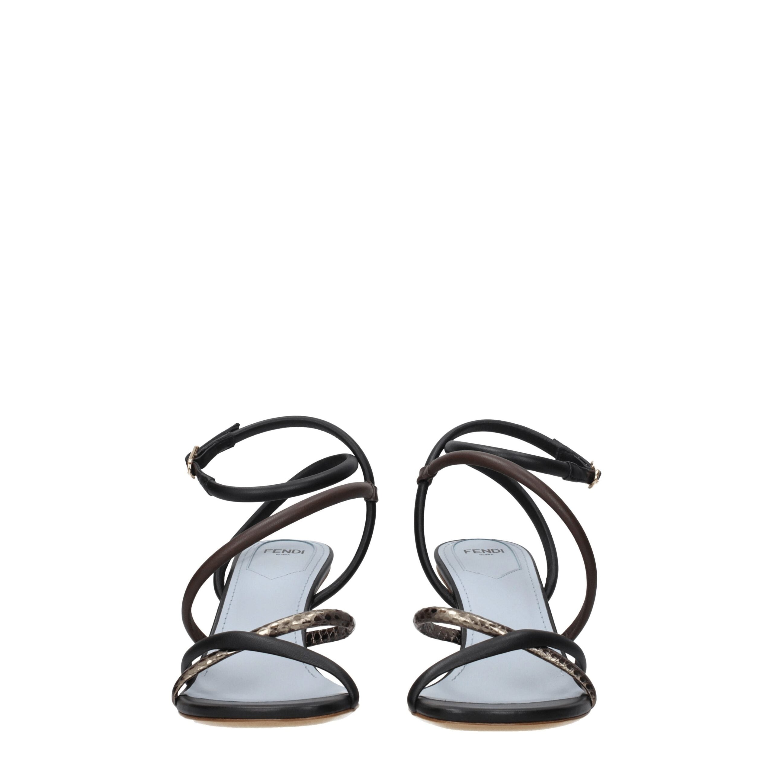 Multicolor Leather Flat Sandals