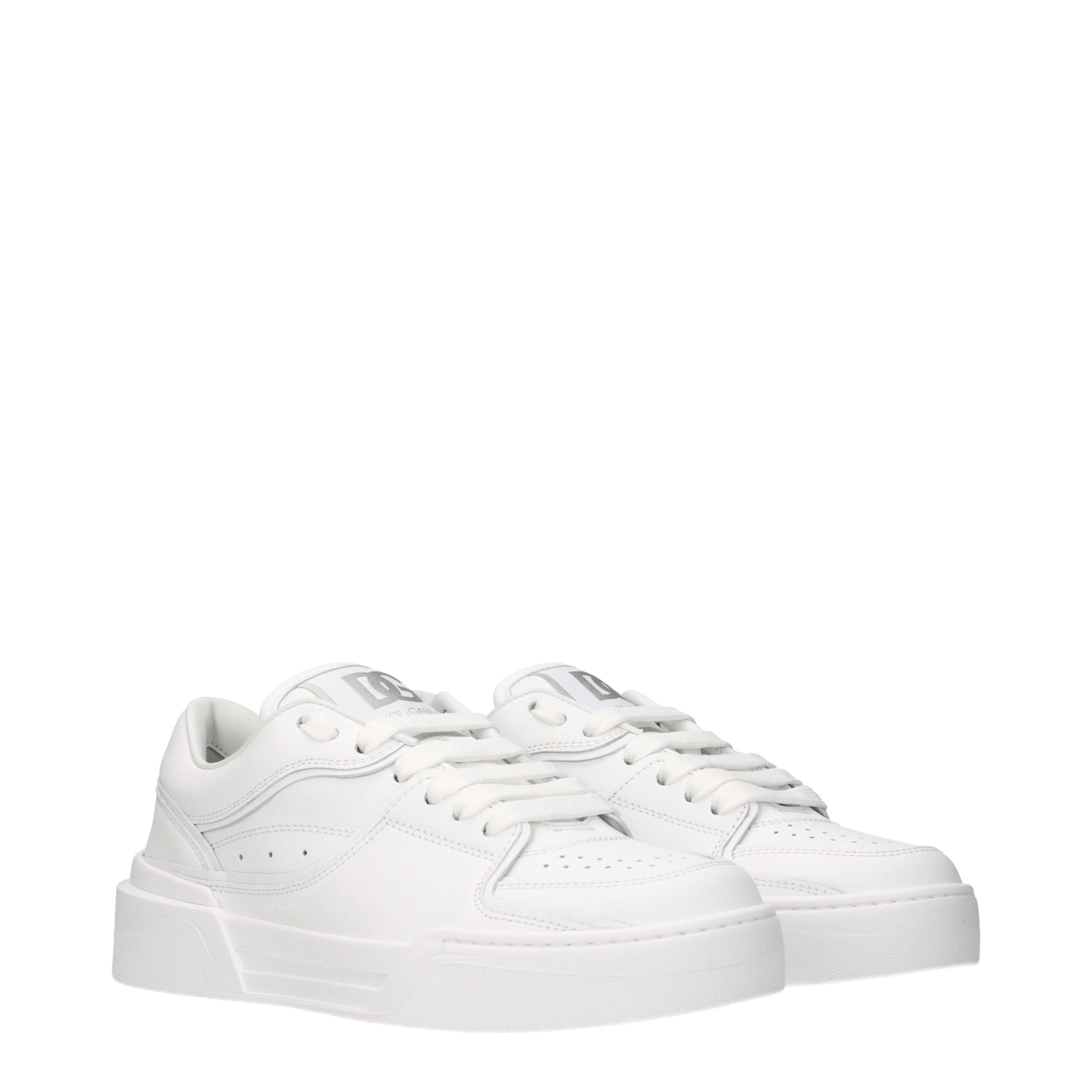 White Leather Low Top Sneakers - ventzia