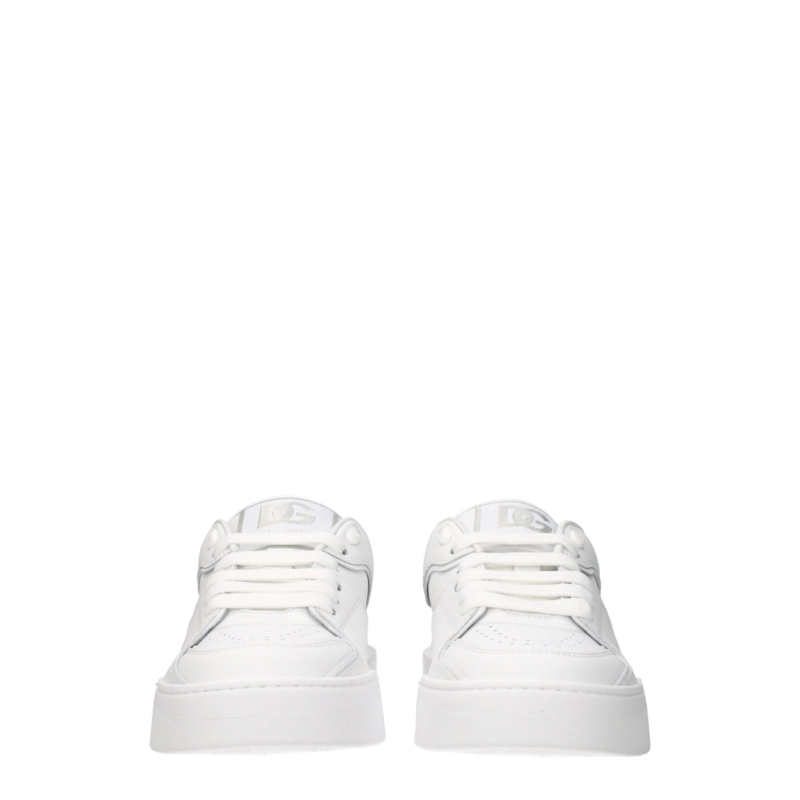 White Leather Low Top Sneakers - ventzia