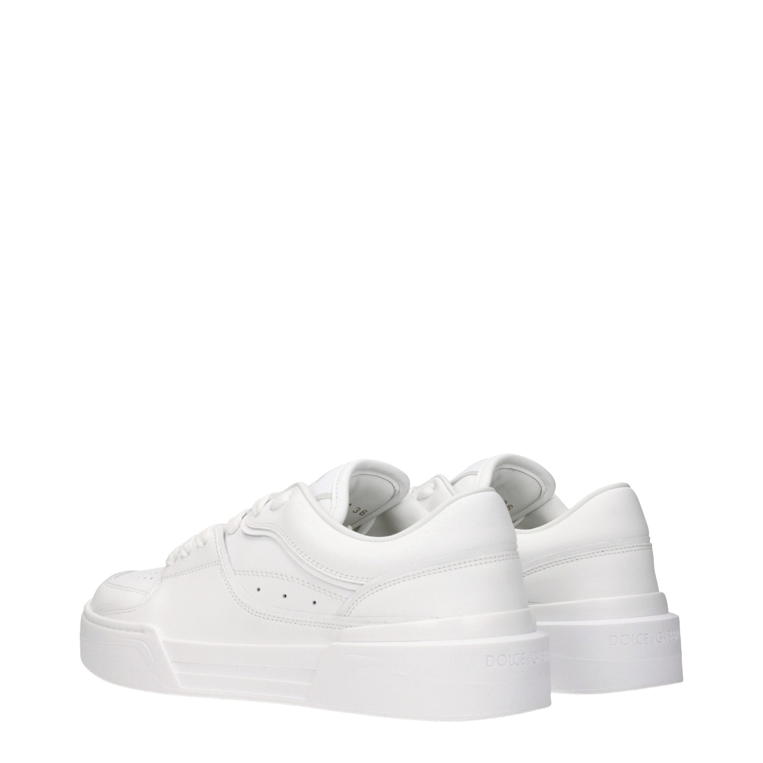 White Leather Low Top Sneakers - ventzia
