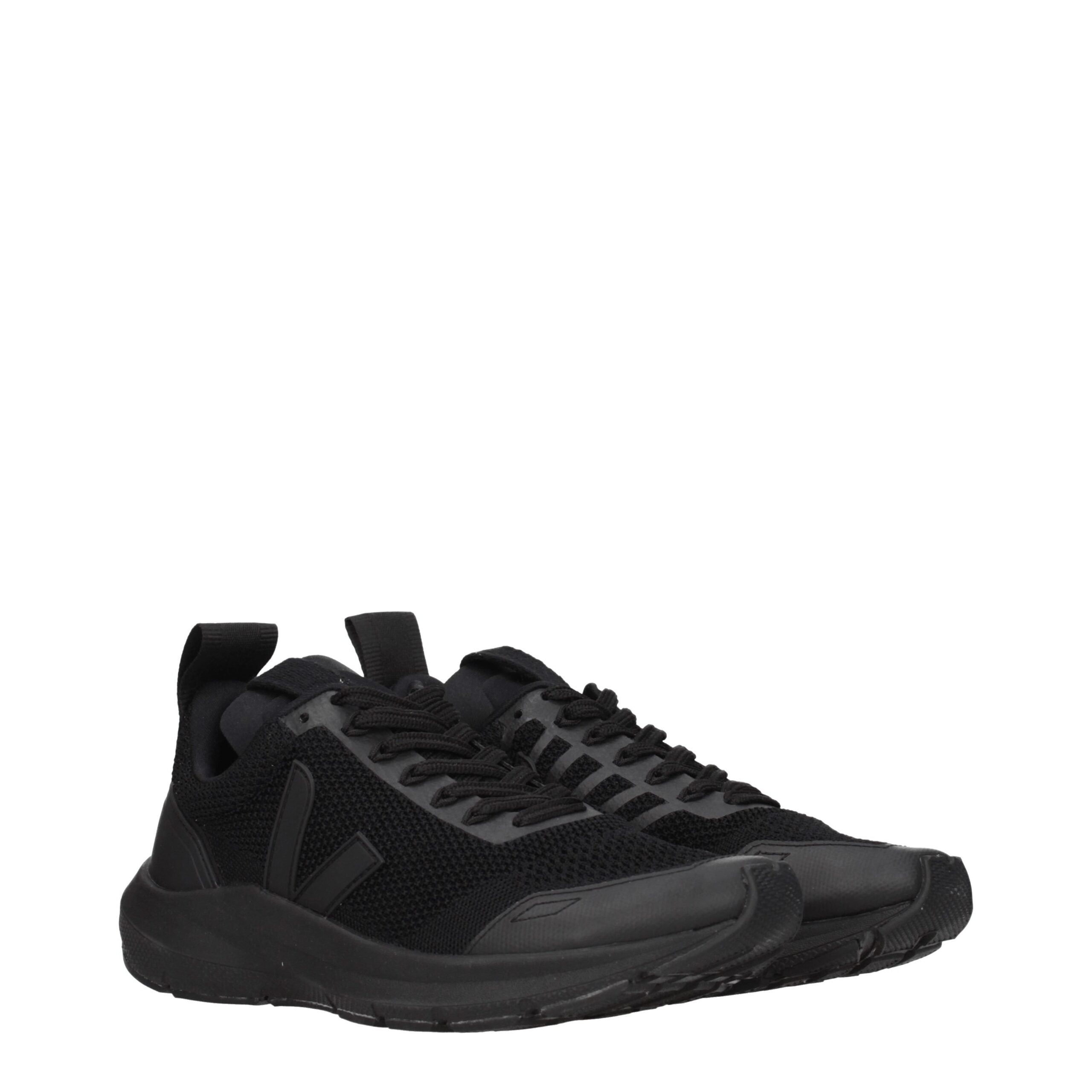 Black Fabric Athletic Sneakers - ventzia