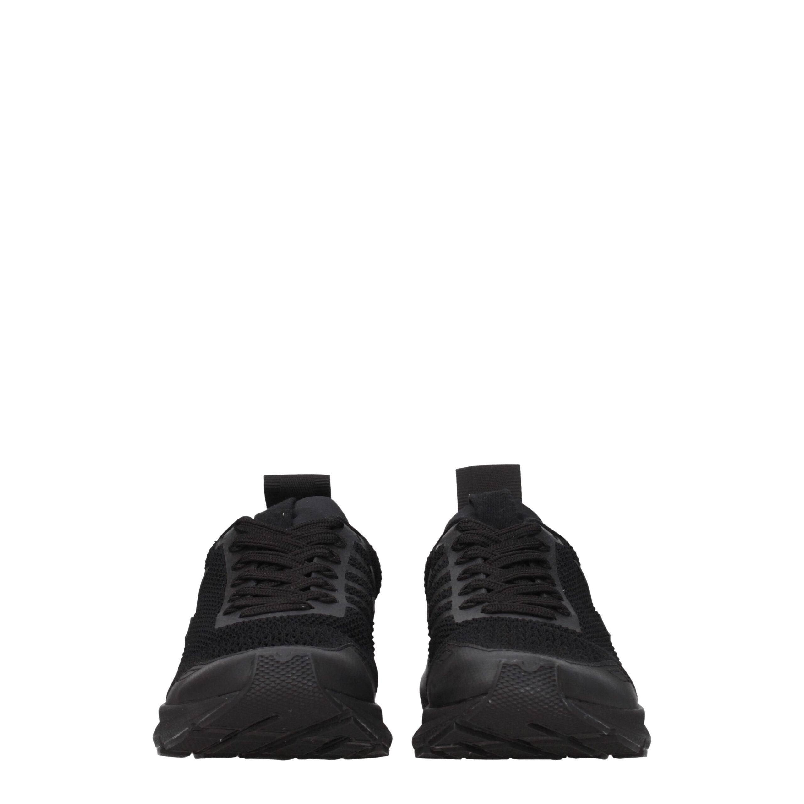 Black Fabric Athletic Sneakers - ventzia