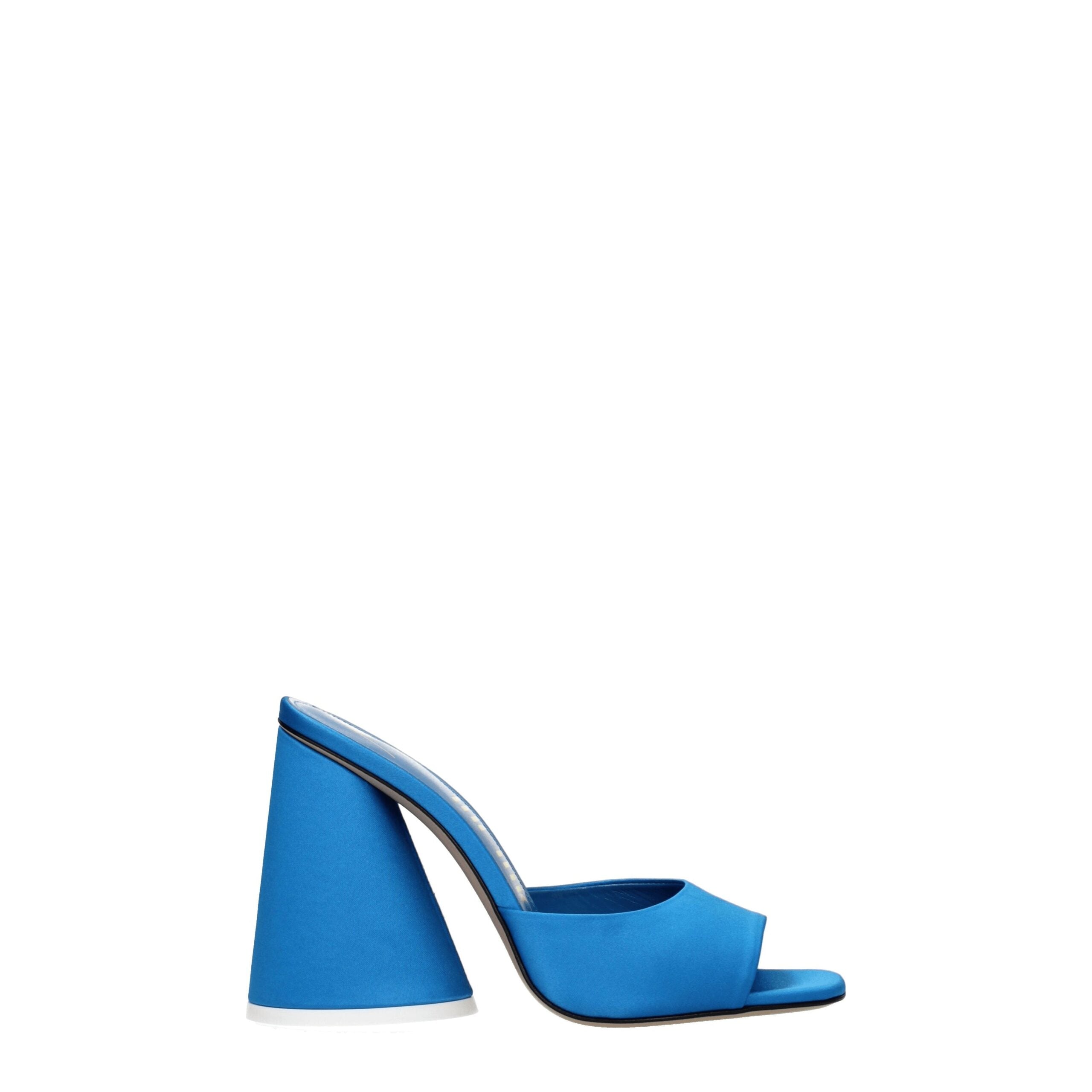 Light Blue Satin Platform Sandals - ventzia