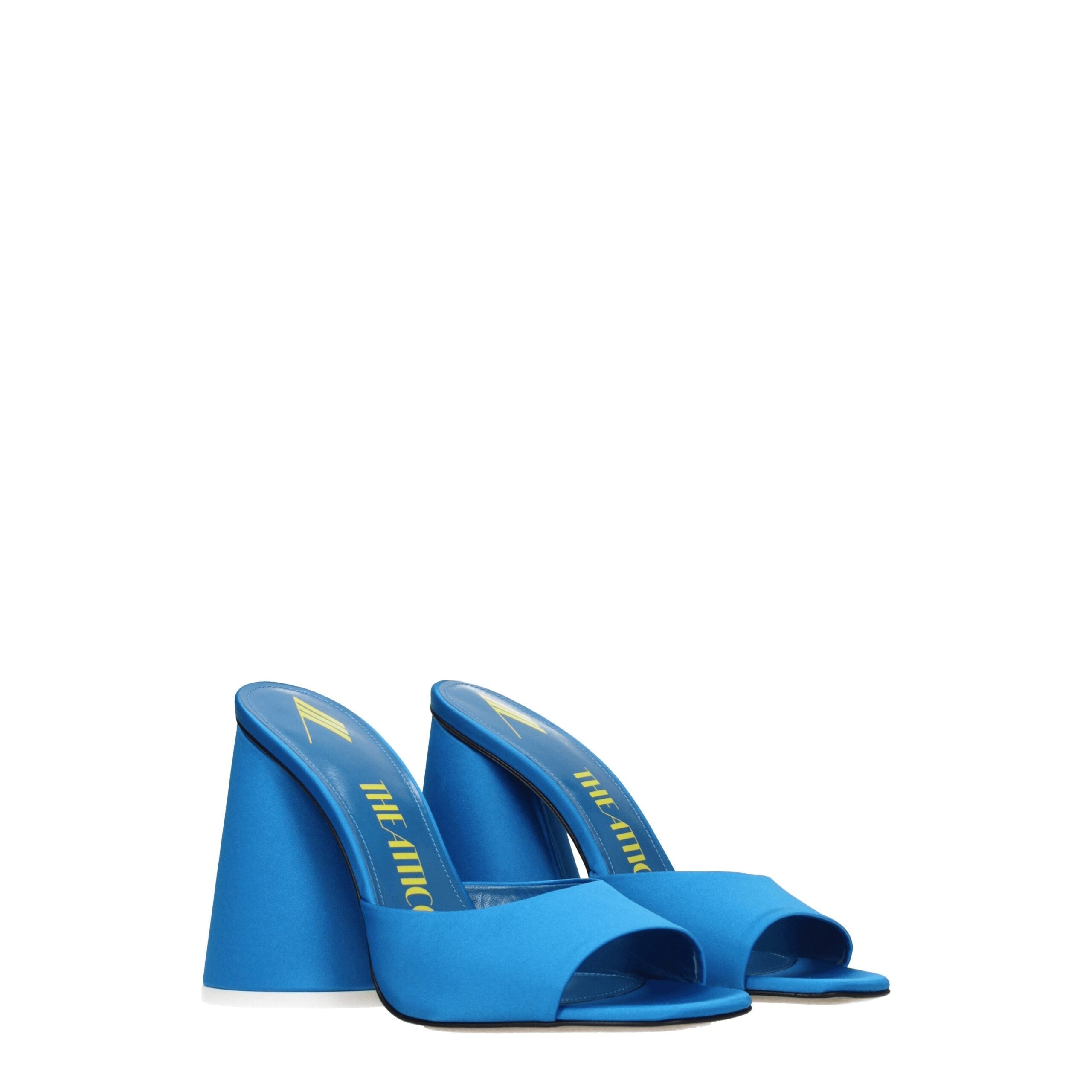 Light Blue Satin Platform Sandals - ventzia