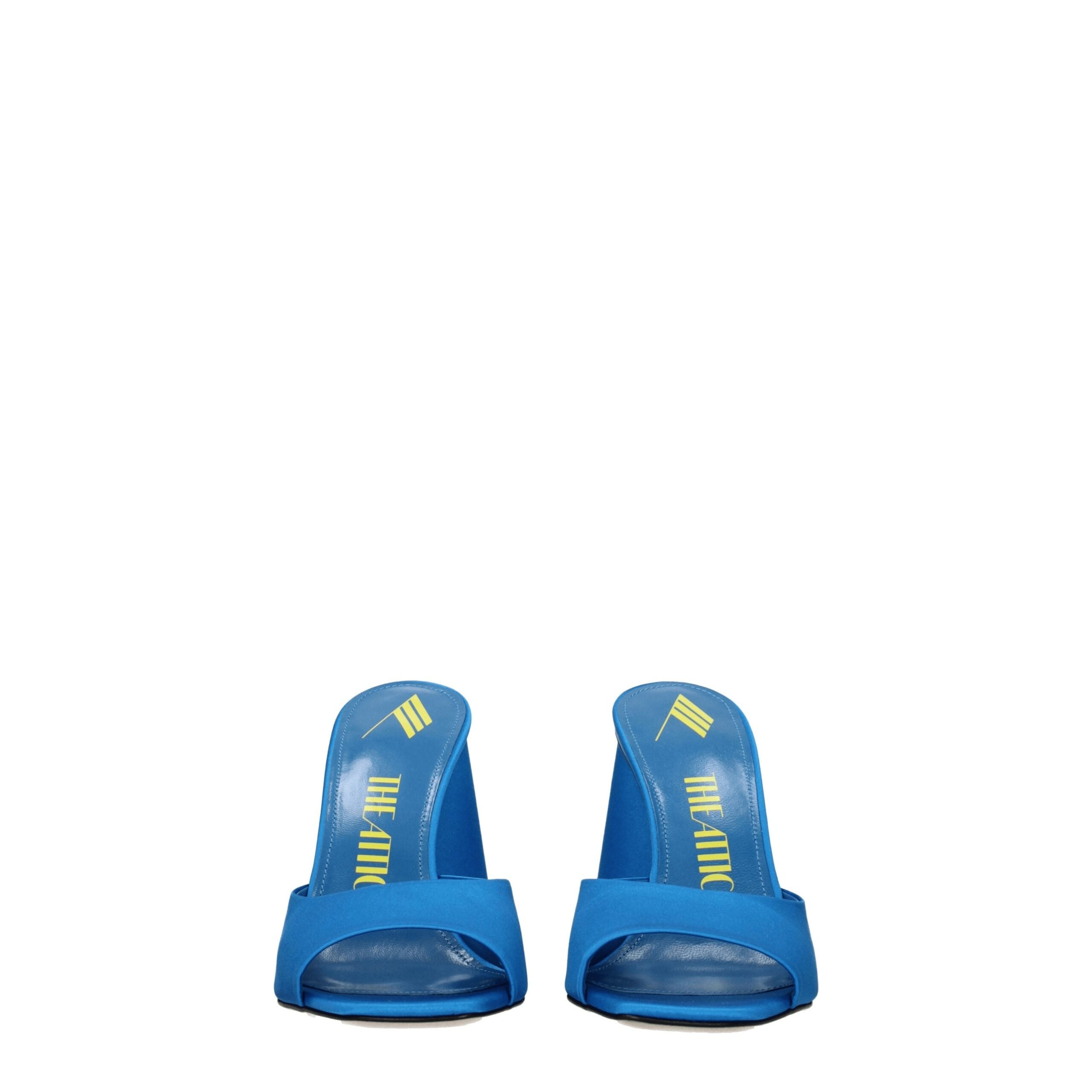 Light Blue Satin Platform Sandals - ventzia