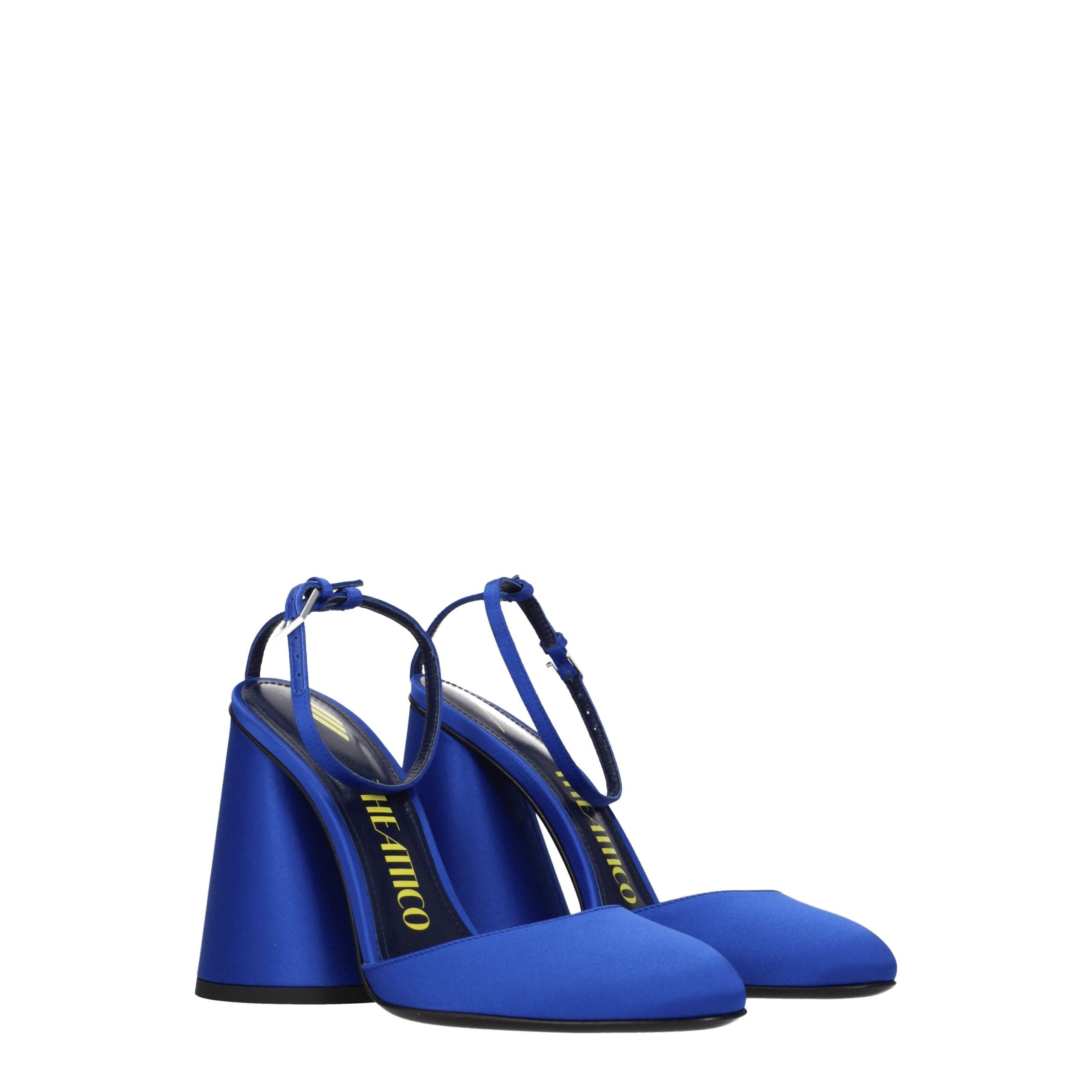 Blue Satin Platform Sandals - ventzia