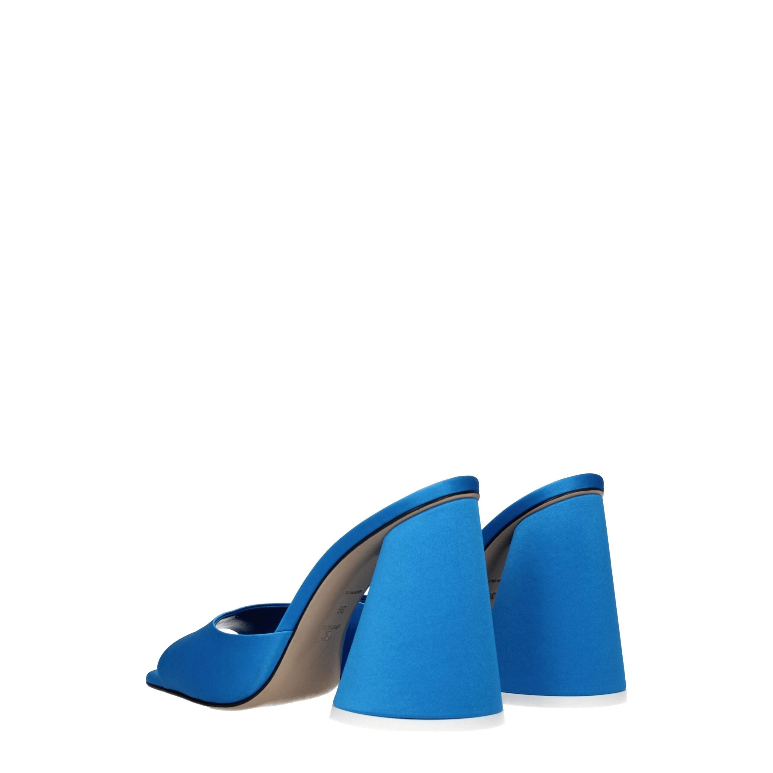 Light Blue Satin Platform Sandals - ventzia