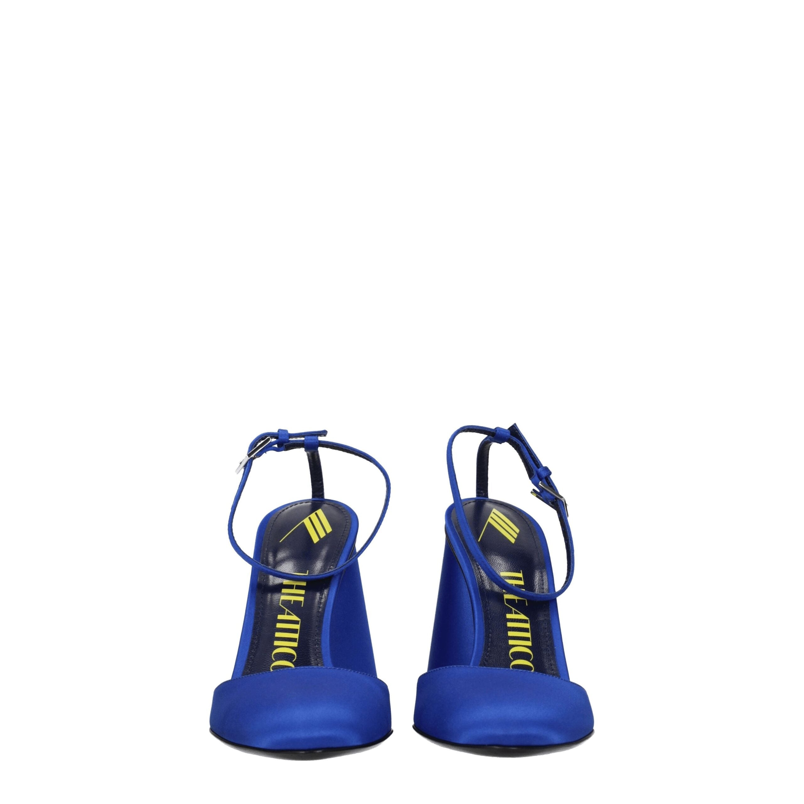 Blue Satin Platform Sandals - ventzia