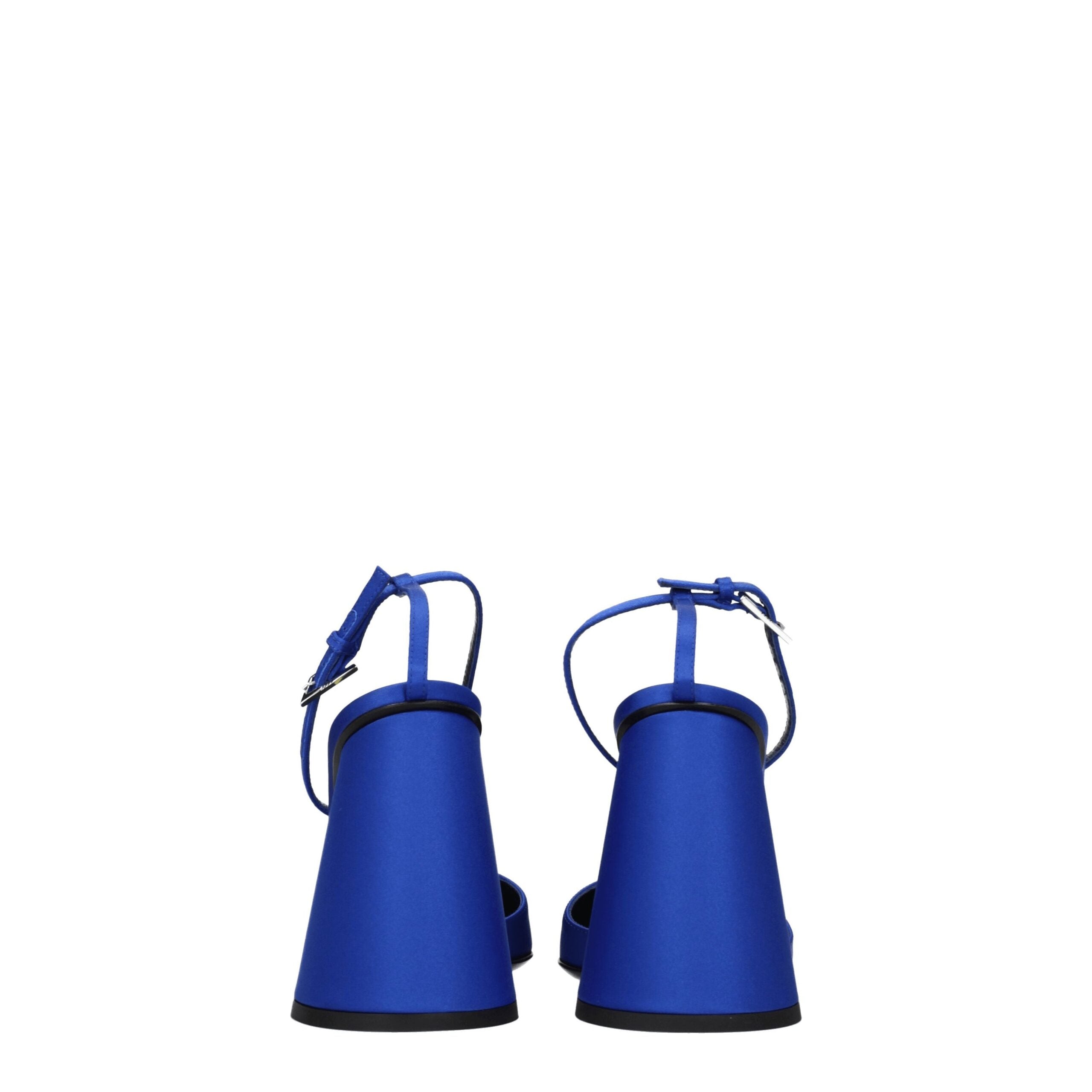 Blue Satin Platform Sandals