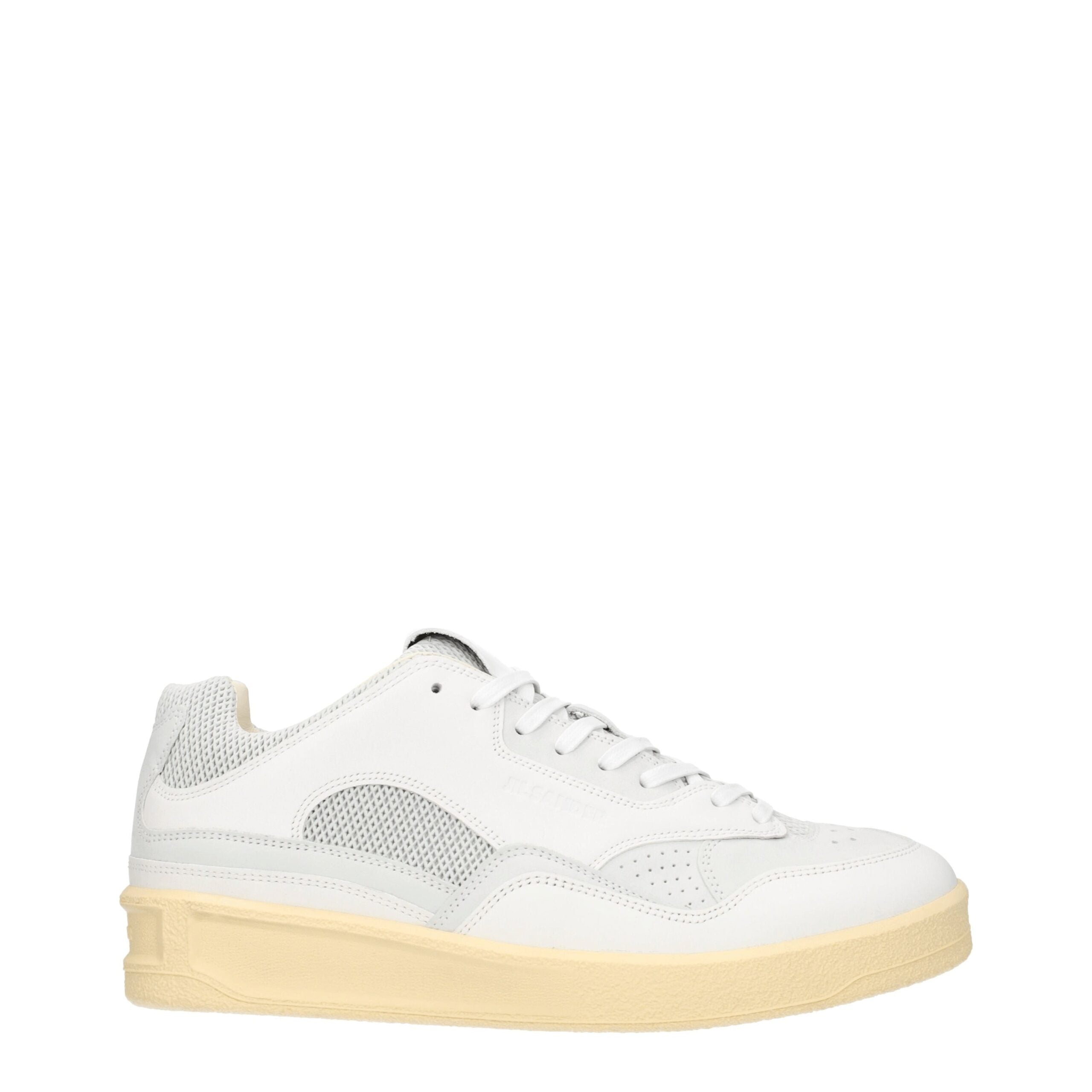 White Leather Low Top Sneakers - ventzia
