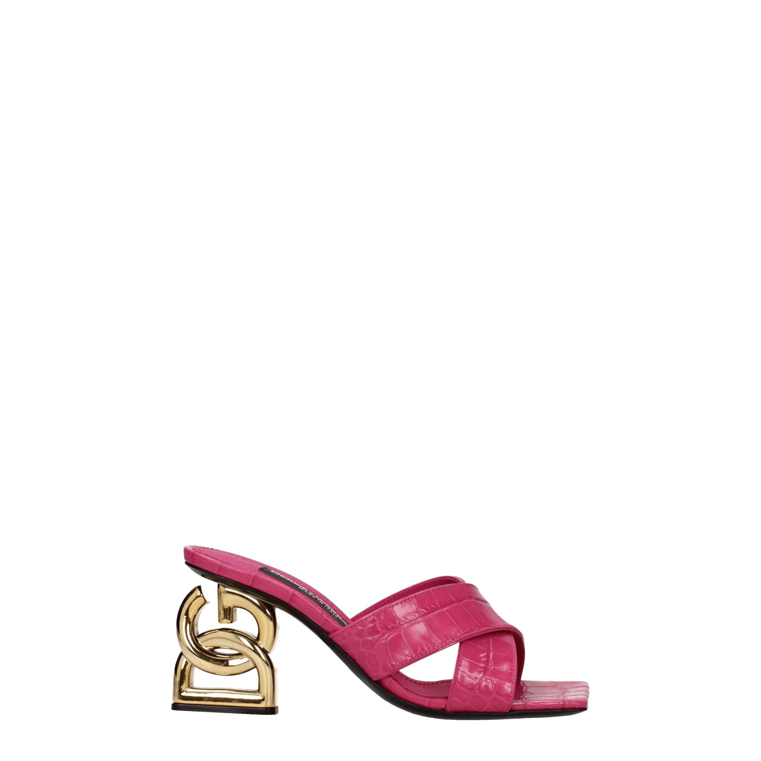 Pink Leather Platform Sandals - ventzia