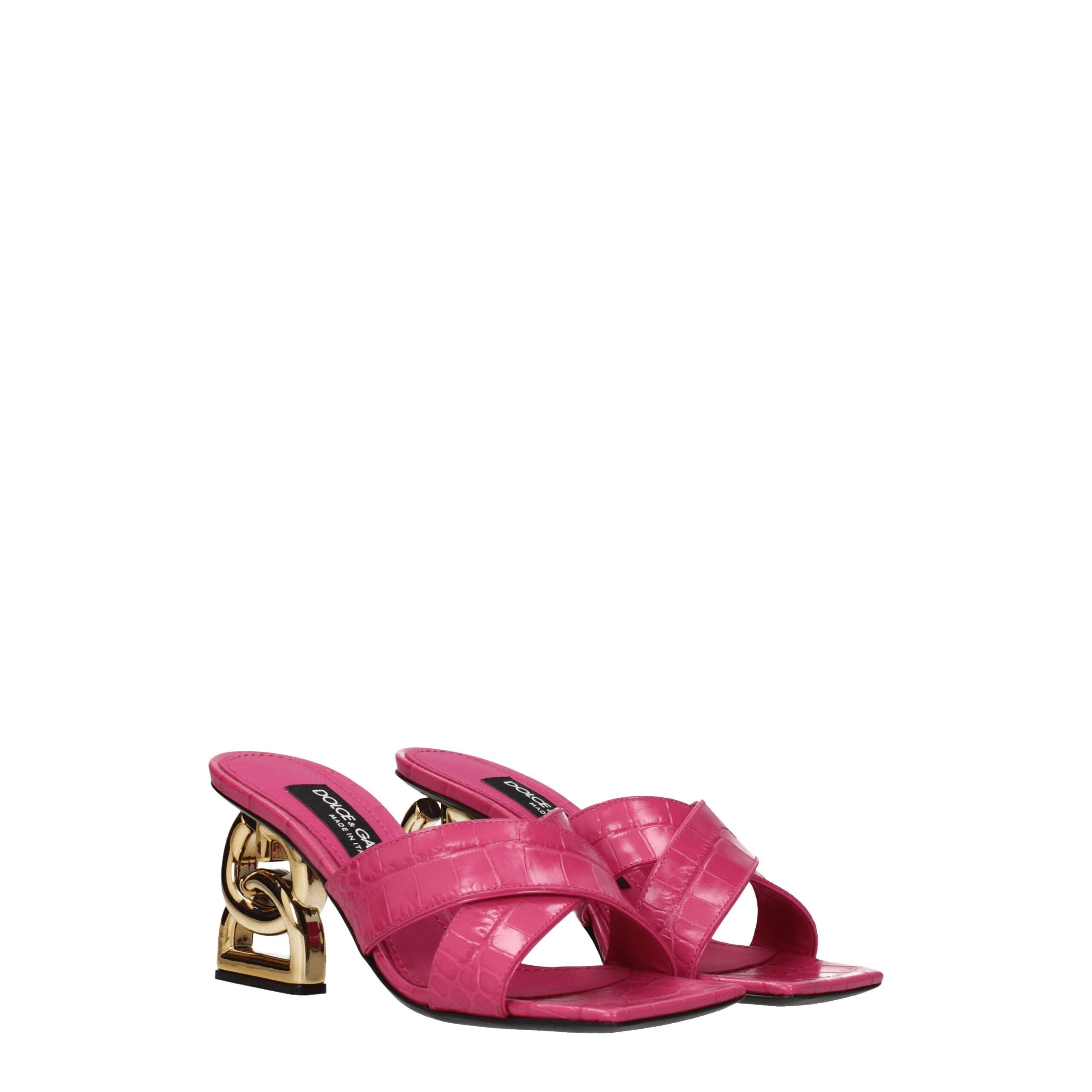 Pink Leather Platform Sandals - ventzia