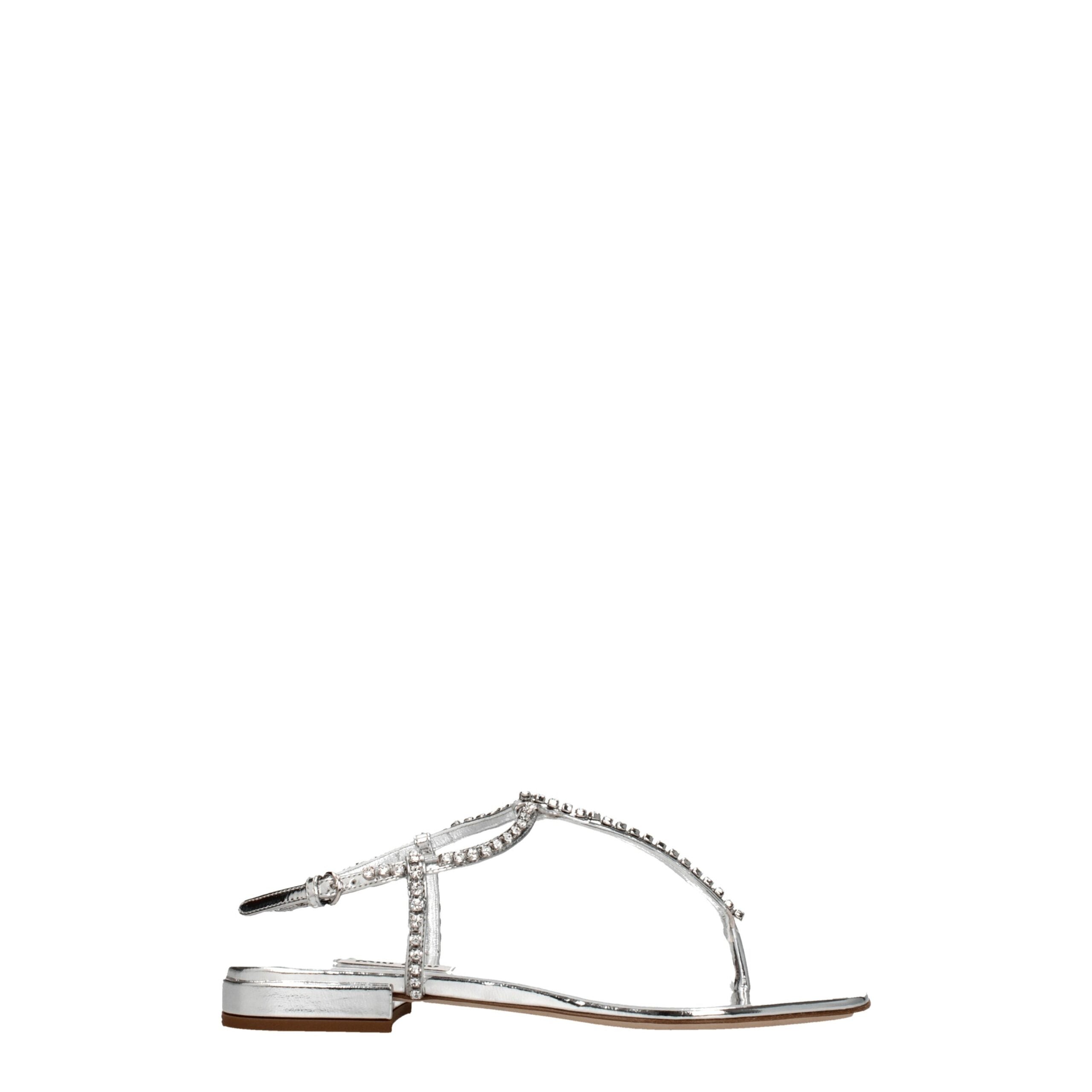 Gray Leather Flip-Flop Sandals - ventzia