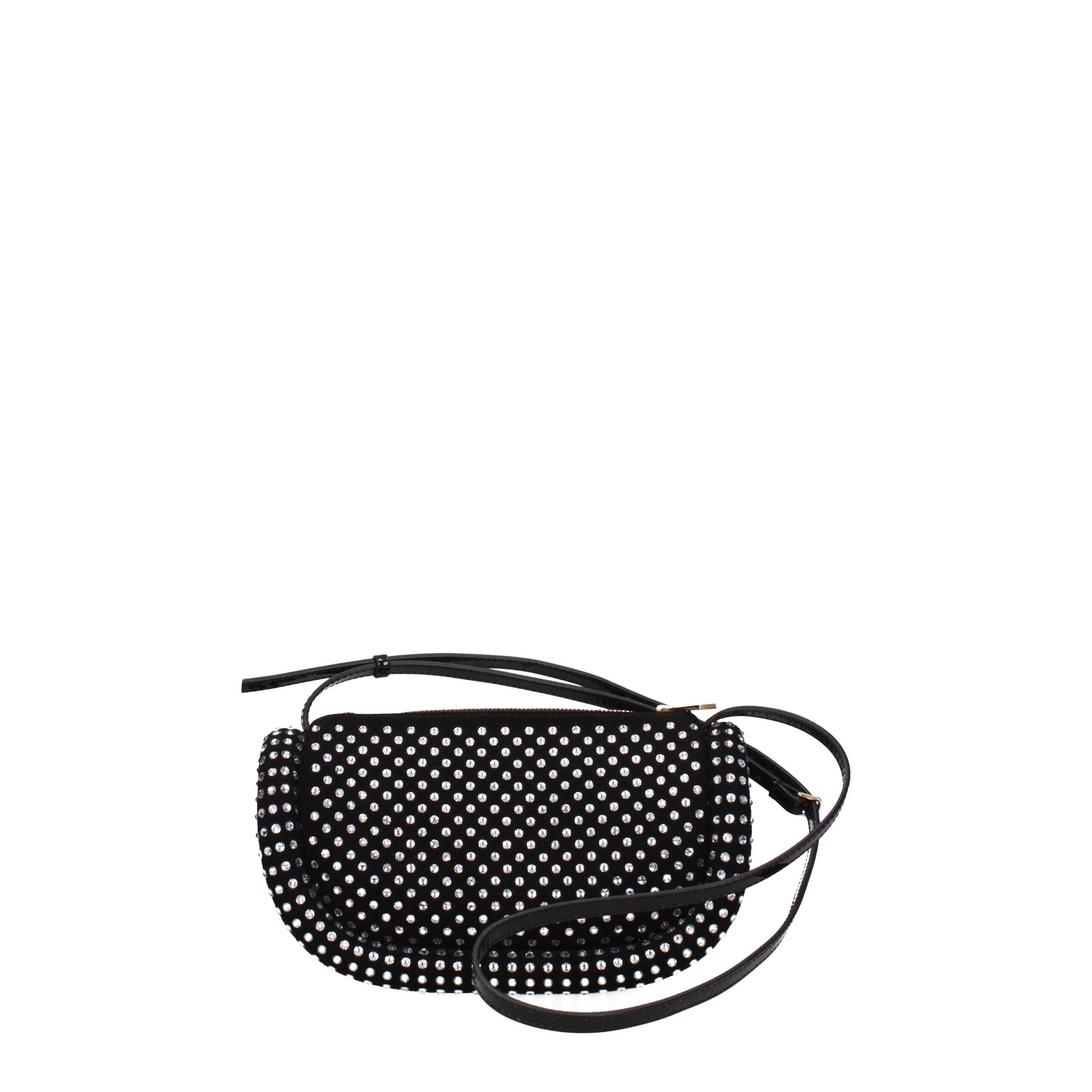 Black Leather Crossbody Bag - ventzia