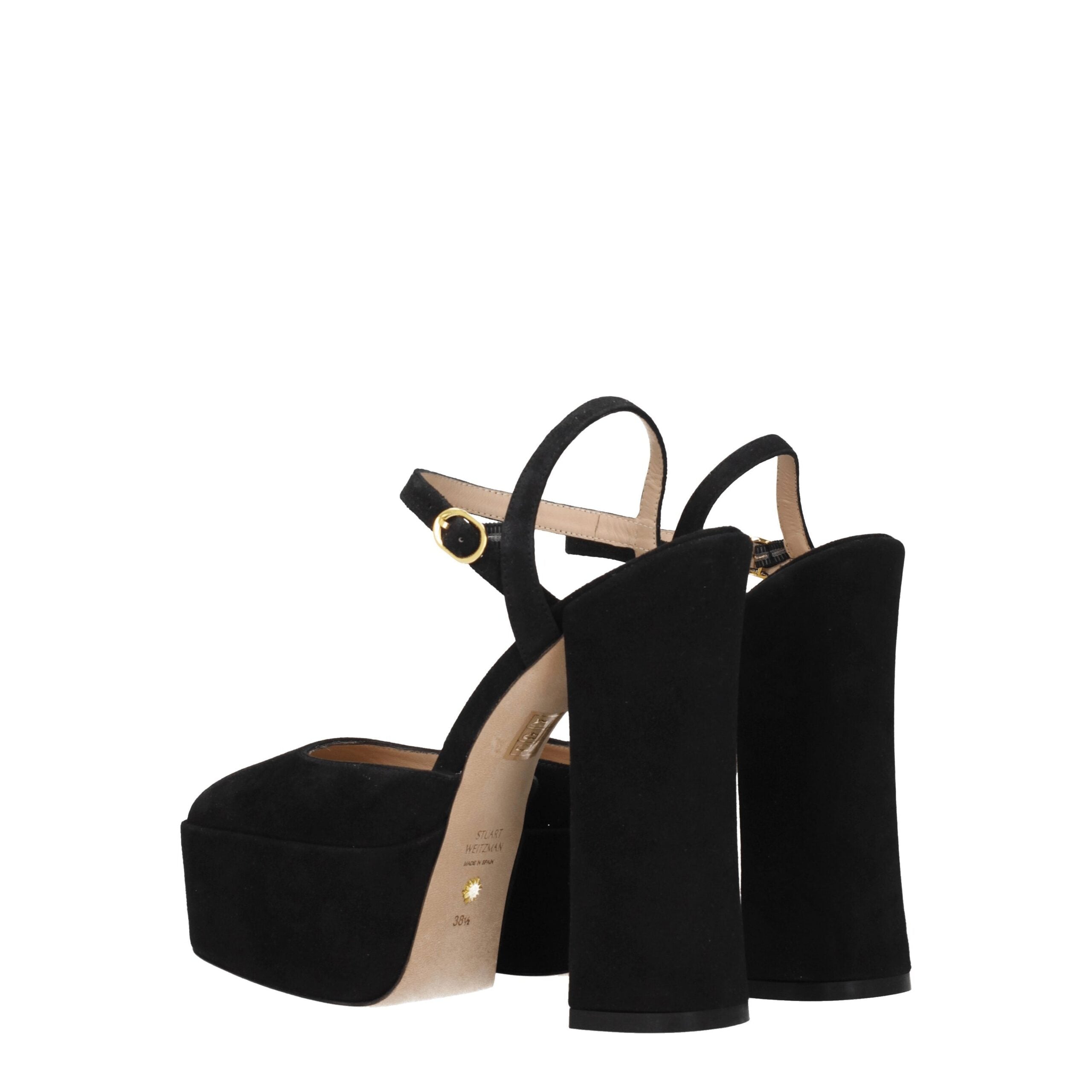 Black Leather Platform Sandals