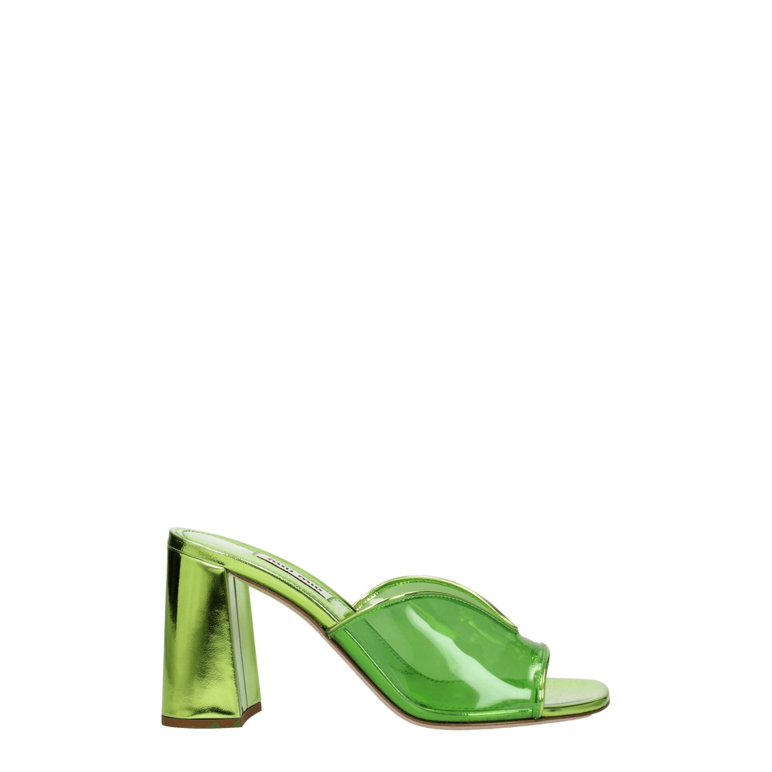 Green Plexiglass Platform Sandals - ventzia