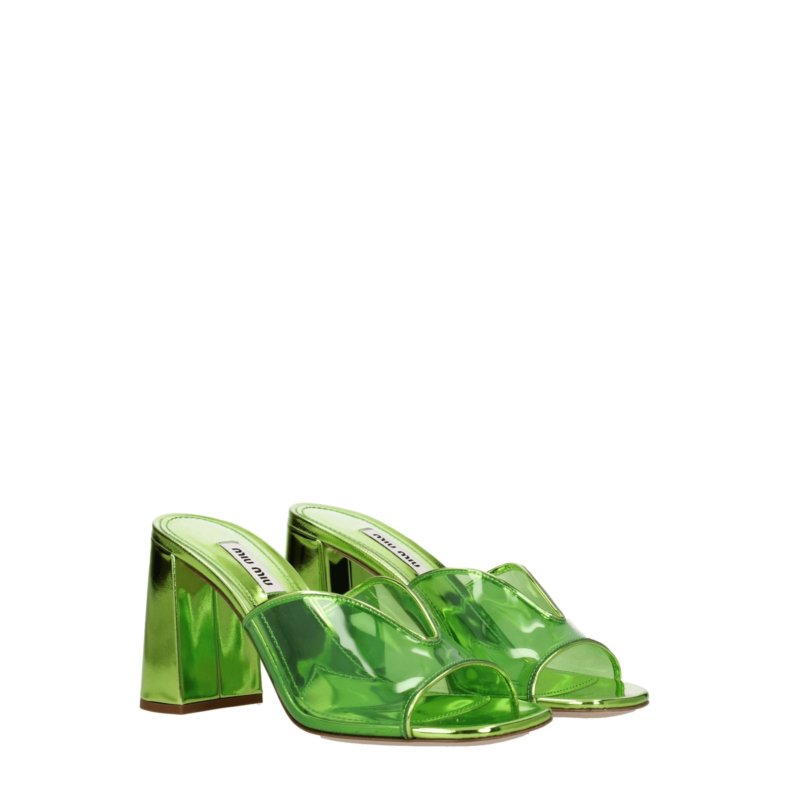Green Plexiglass Platform Sandals - ventzia