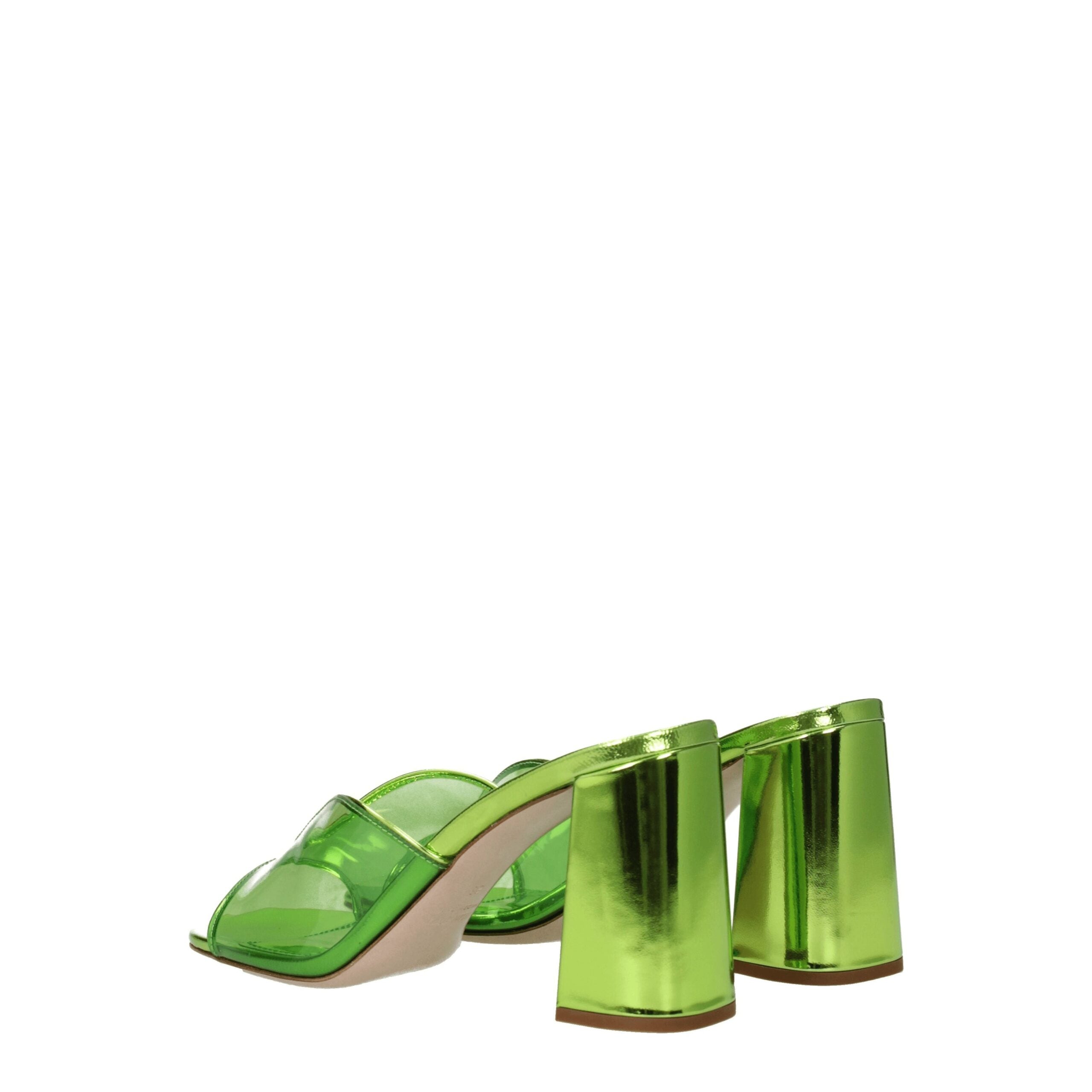 Green Plexiglass Platform Sandals - ventzia