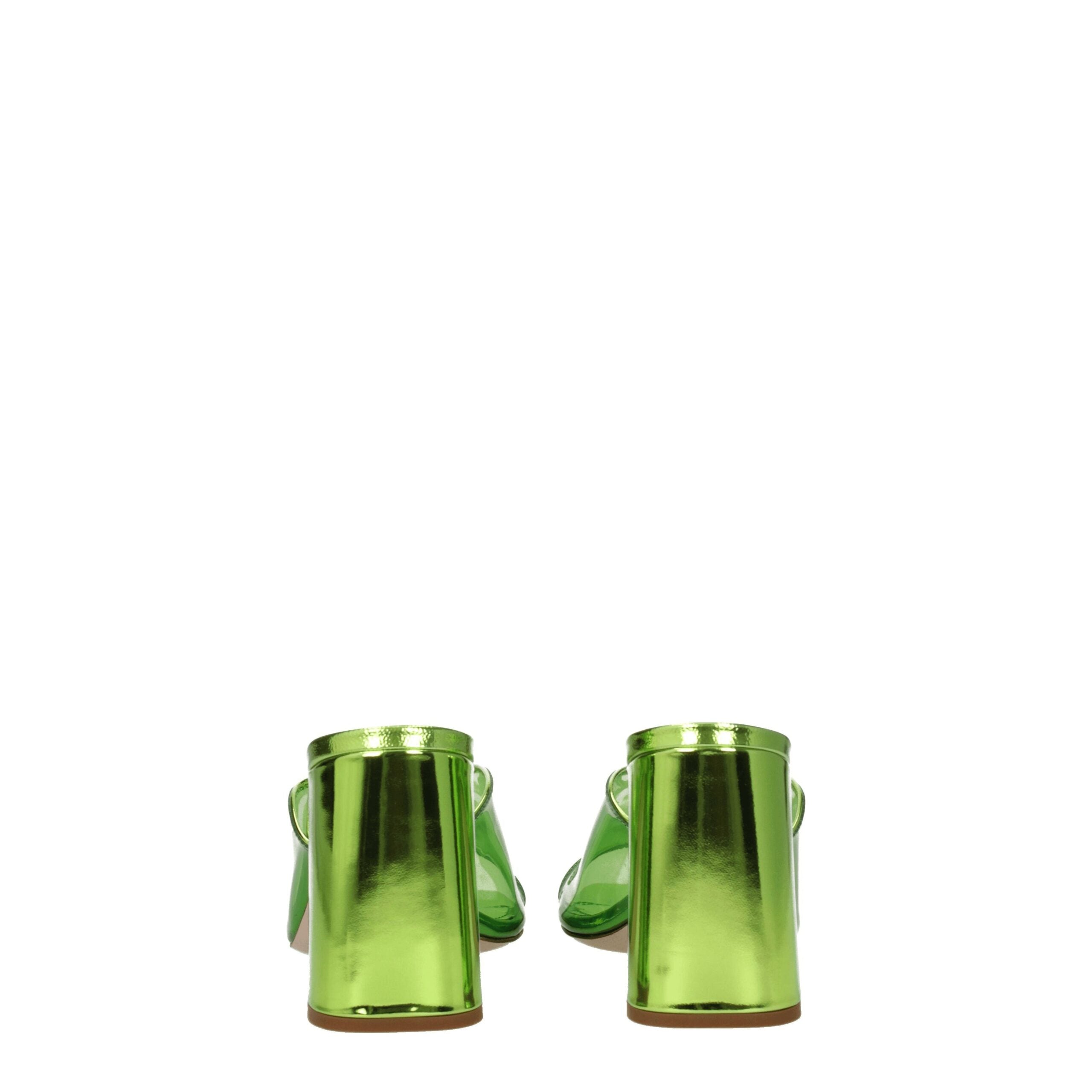 Green Plexiglass Platform Sandals - ventzia
