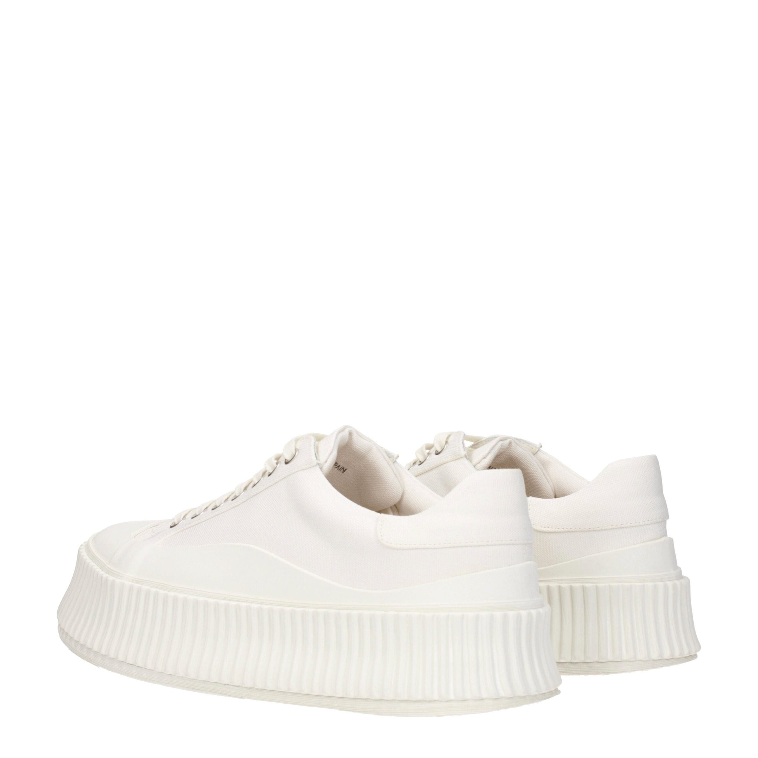White Fabric Platform Sneakers - ventzia