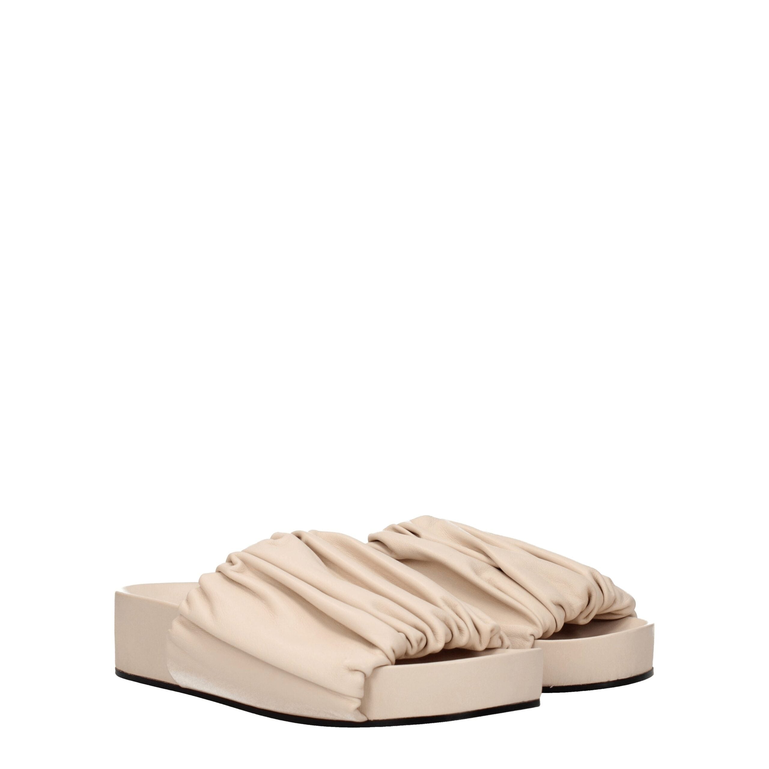 Pink Leather Slippers - ventzia
