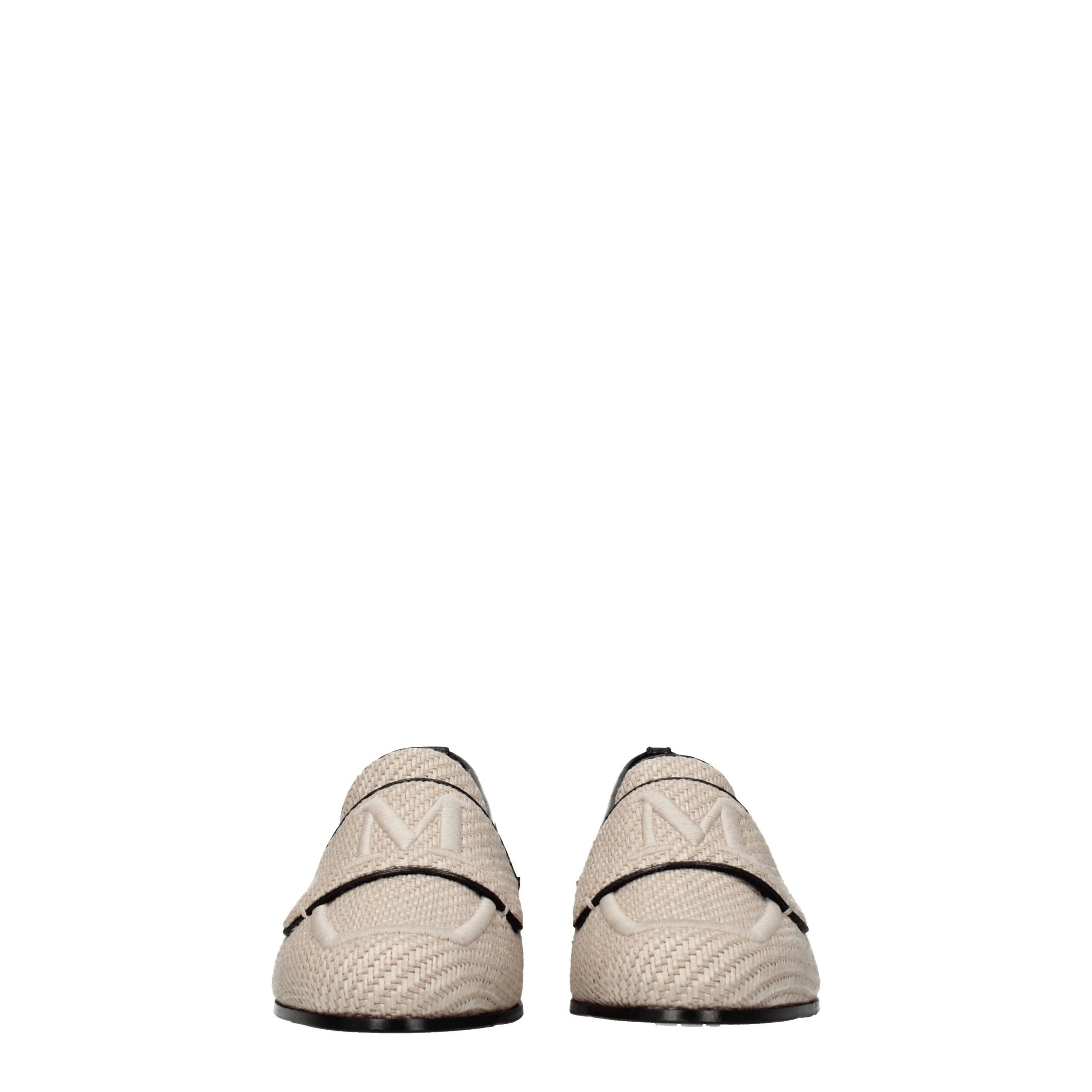 Beige Fabric Slip-On Loafers - ventzia