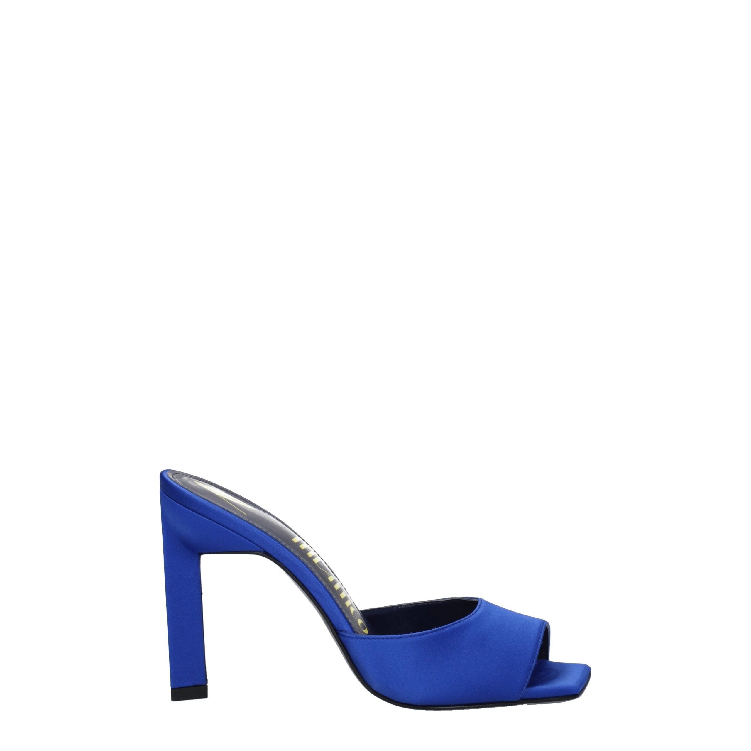 Blue Satin Stiletto Heel Sandals