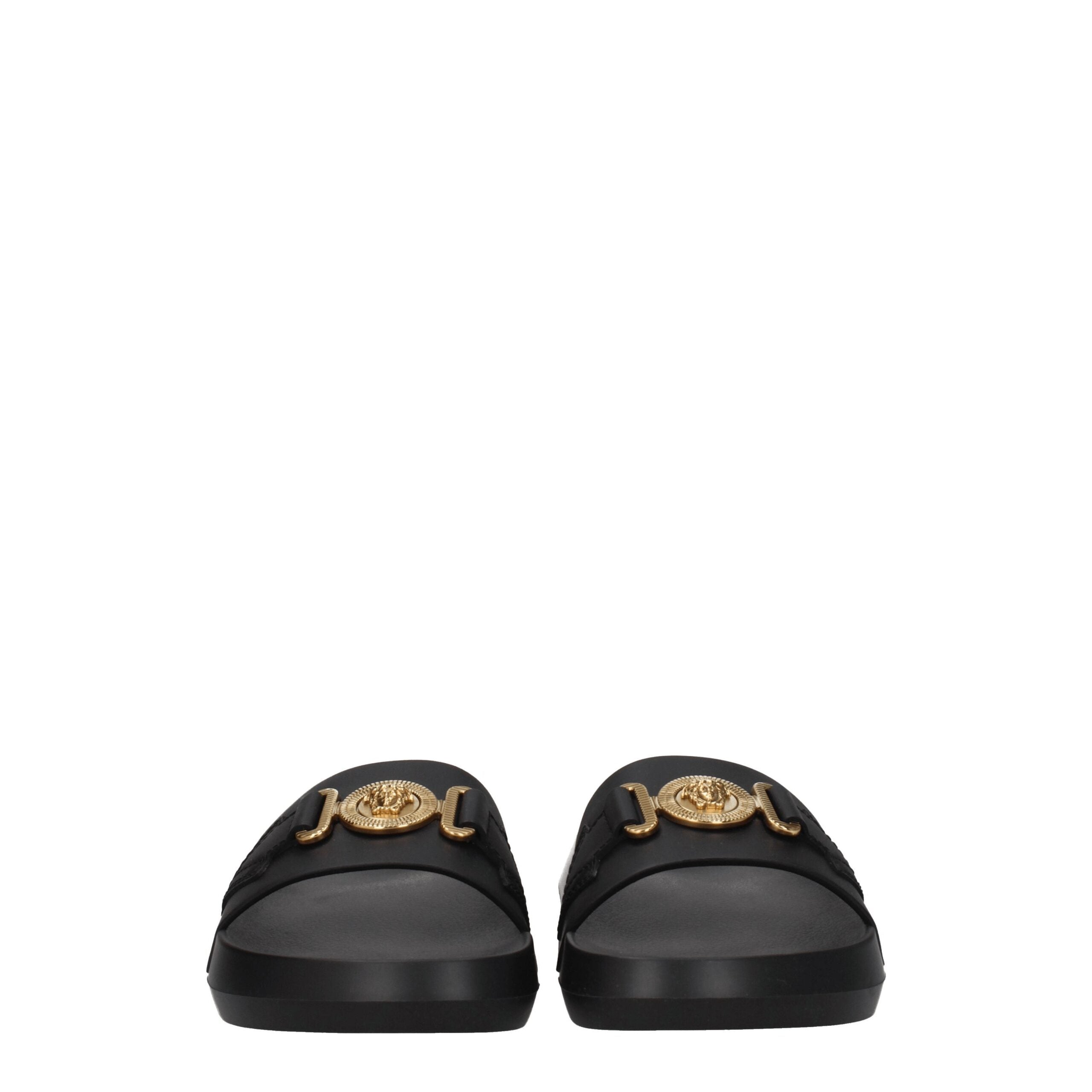Black Leather Slippers - ventzia
