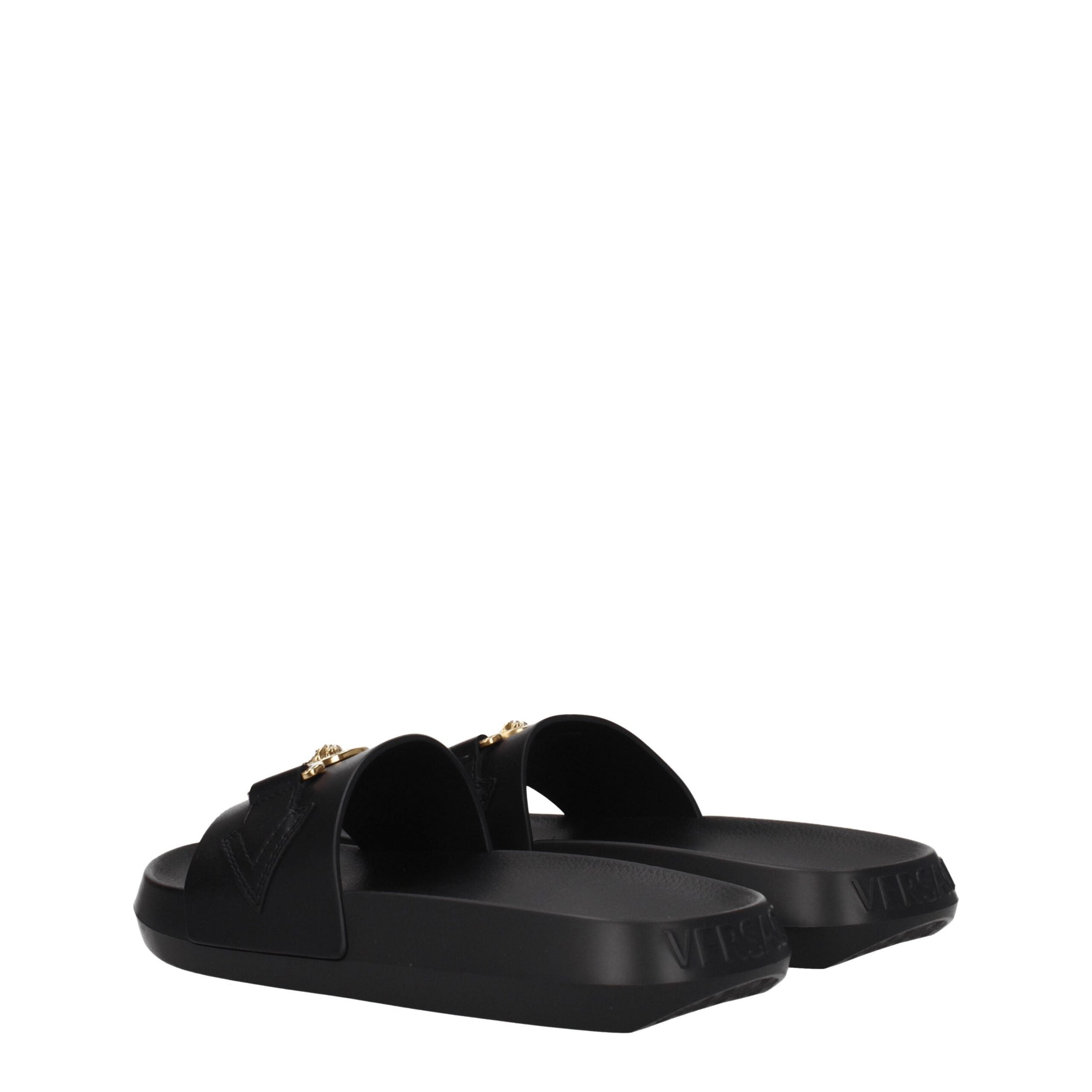Black Leather Slippers - ventzia