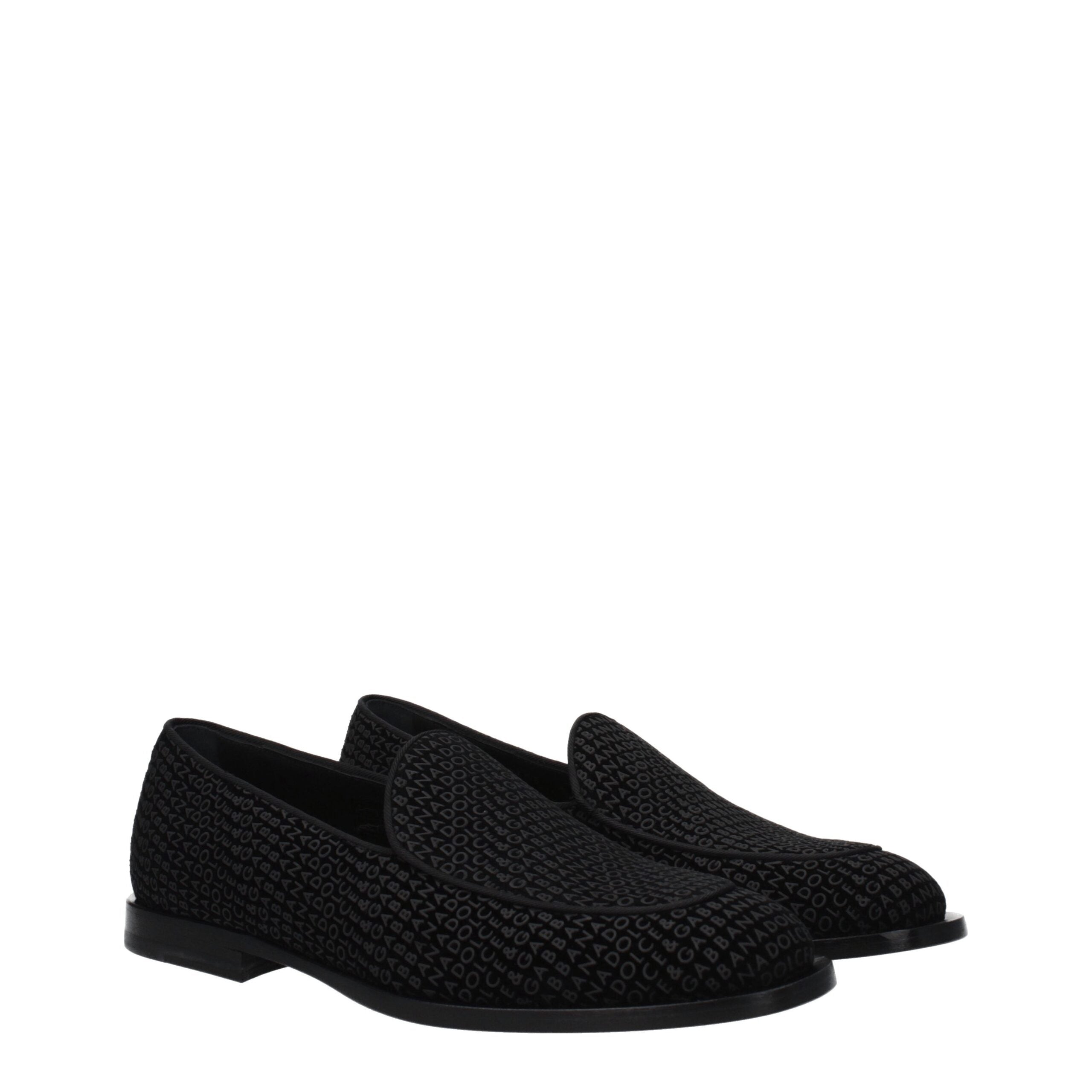 Black Velvet Slip-On Loafers - ventzia