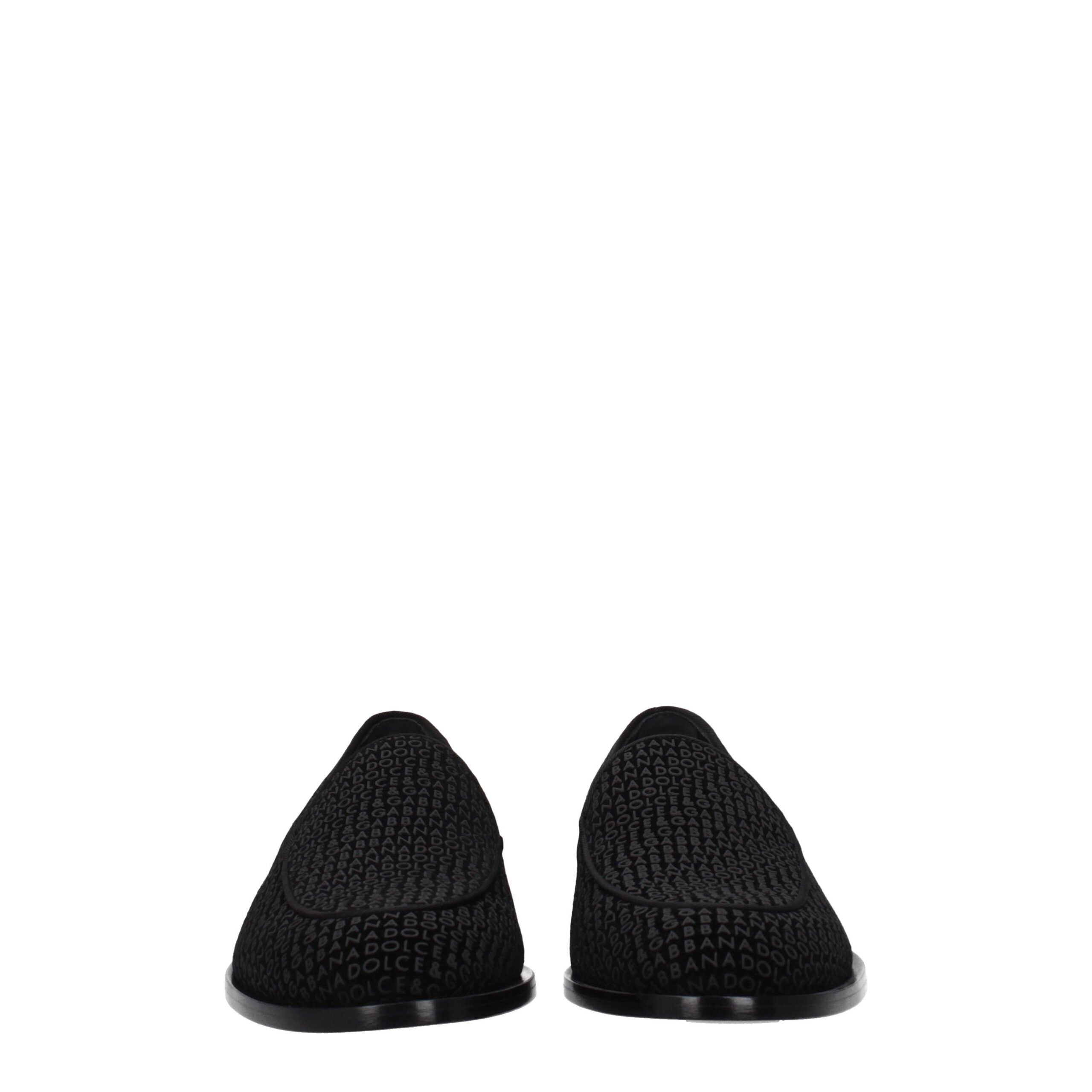 Black Velvet Slip-On Loafers - ventzia