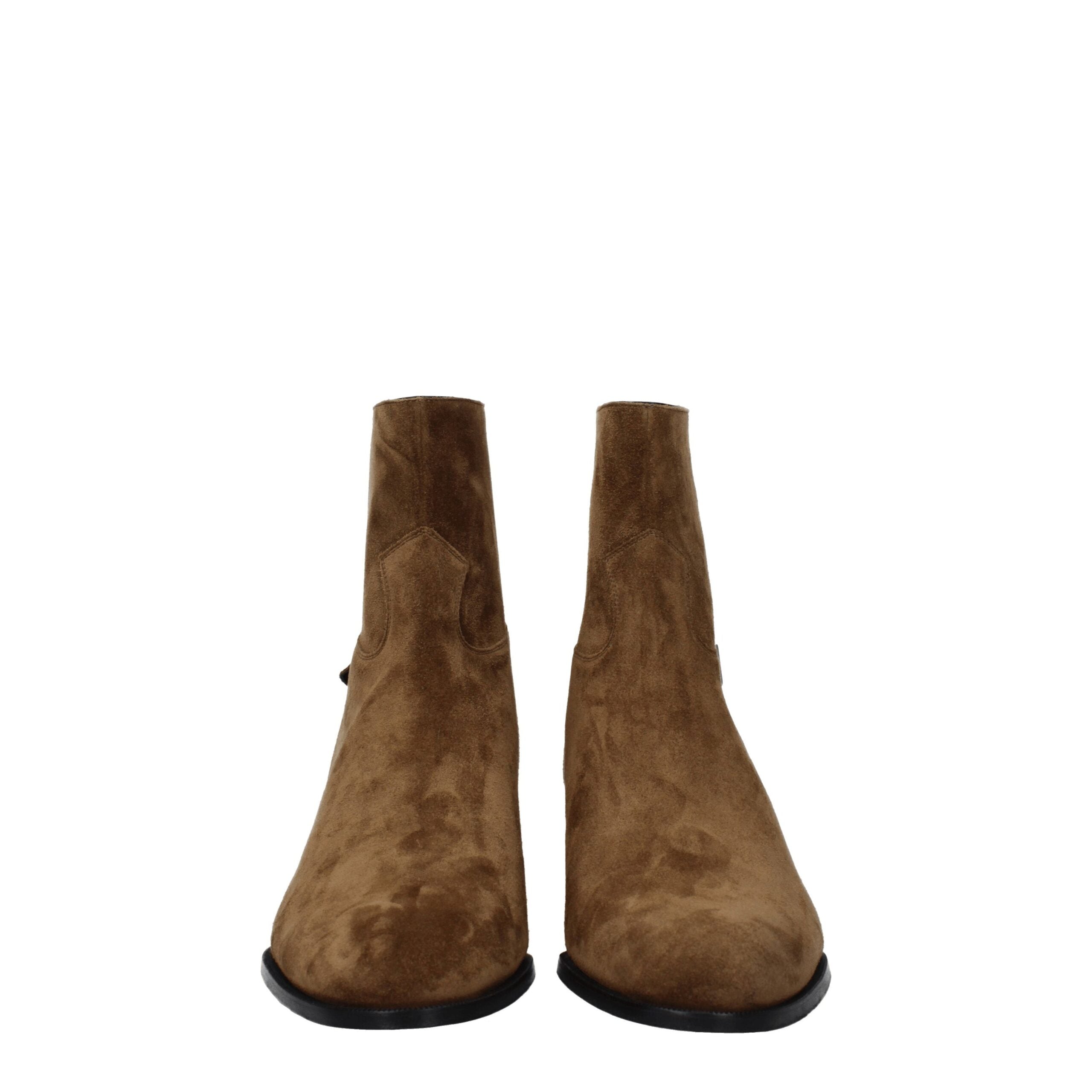 Brown Leather Ankle Boots - ventzia