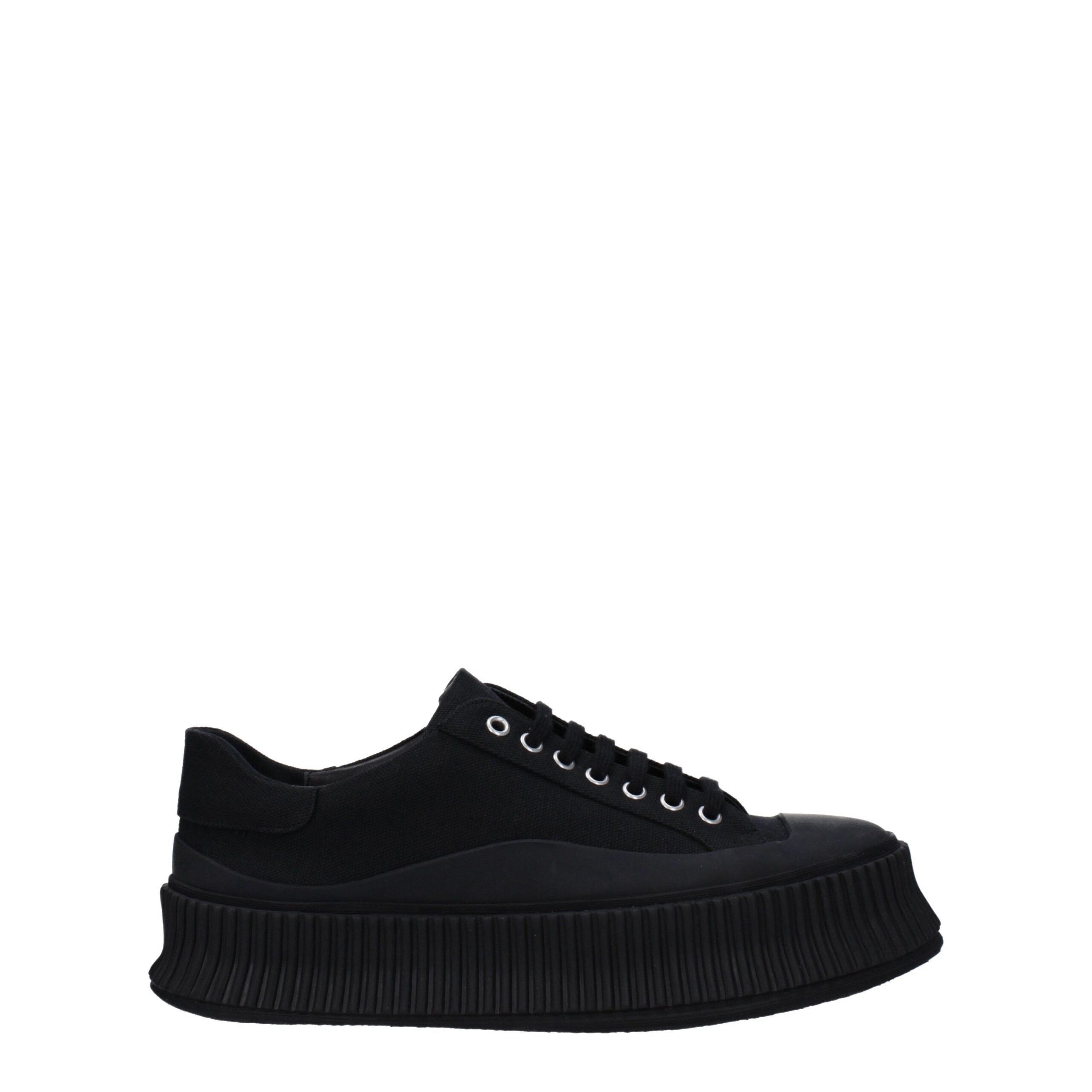 Black Fabric Platform Sneakers - ventzia