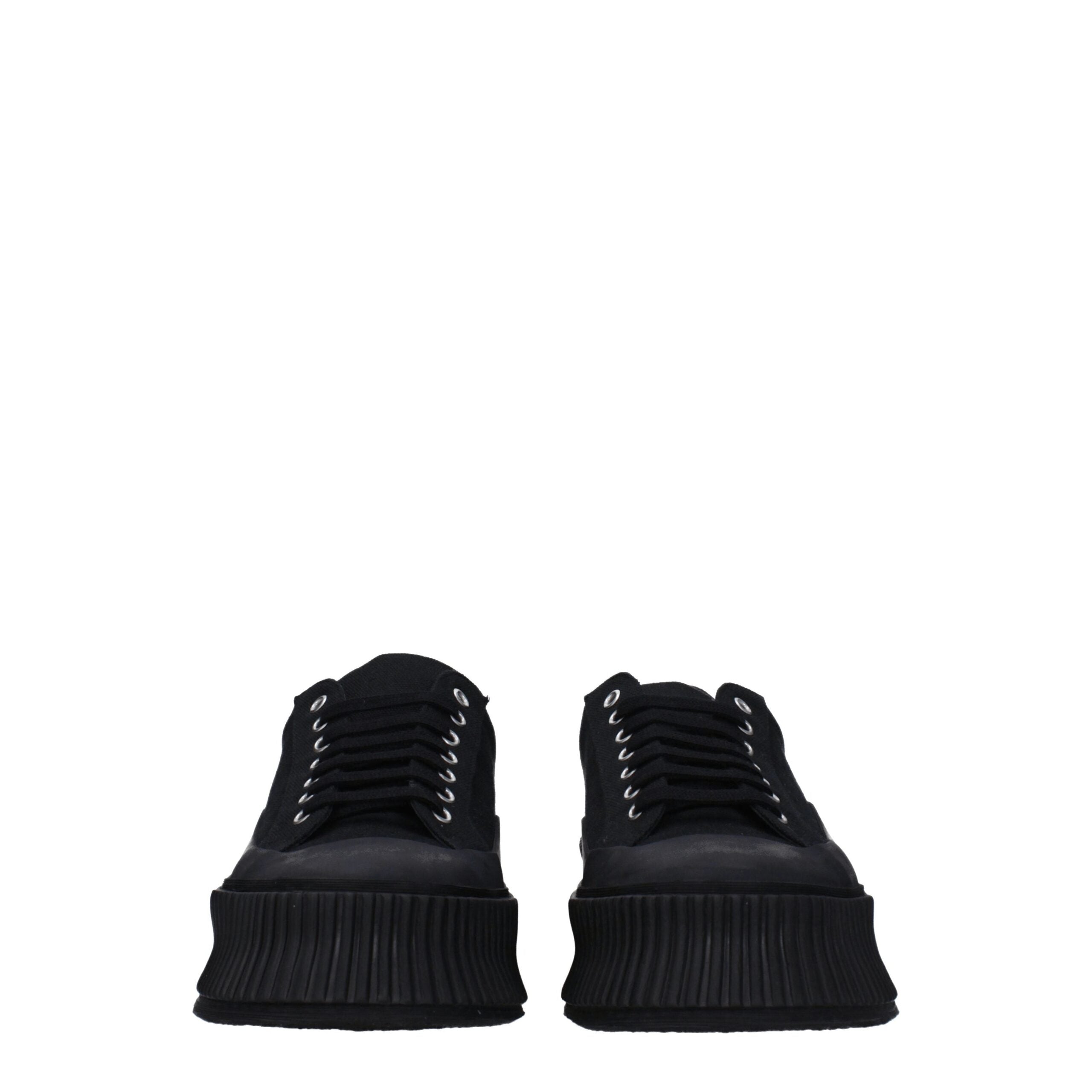 Black Fabric Platform Sneakers - ventzia