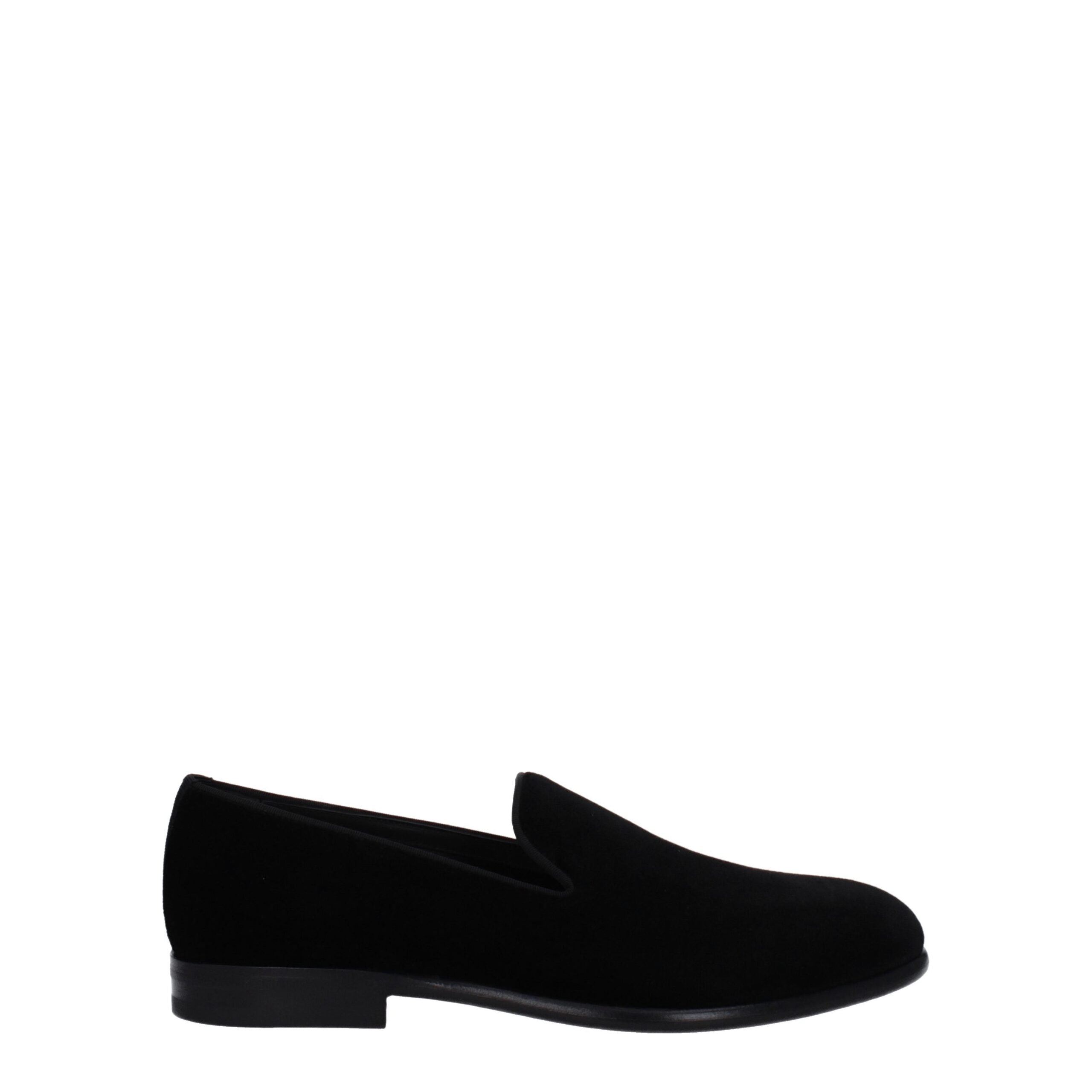 Black Velvet Slip-On Loafers - ventzia