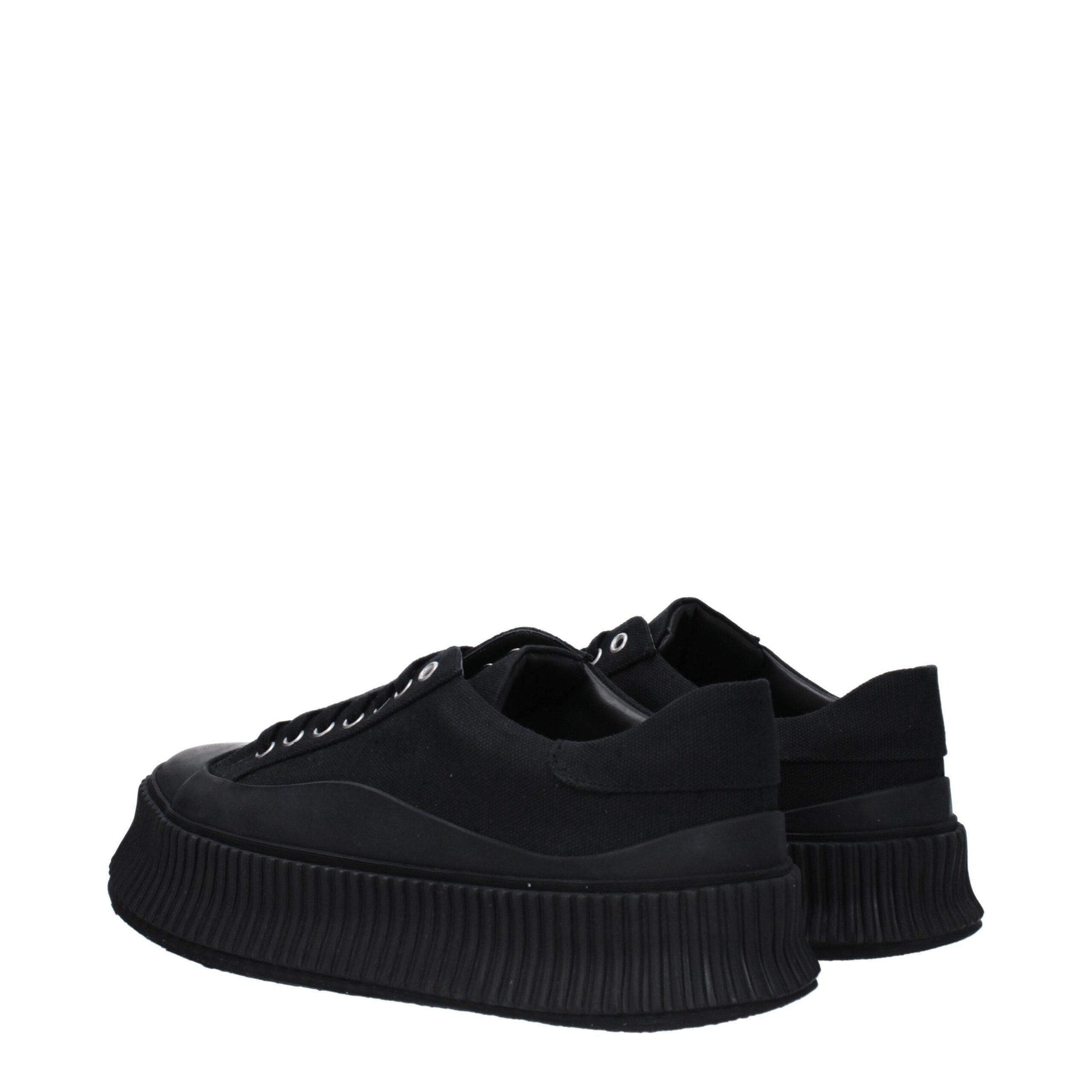 Black Fabric Platform Sneakers - ventzia