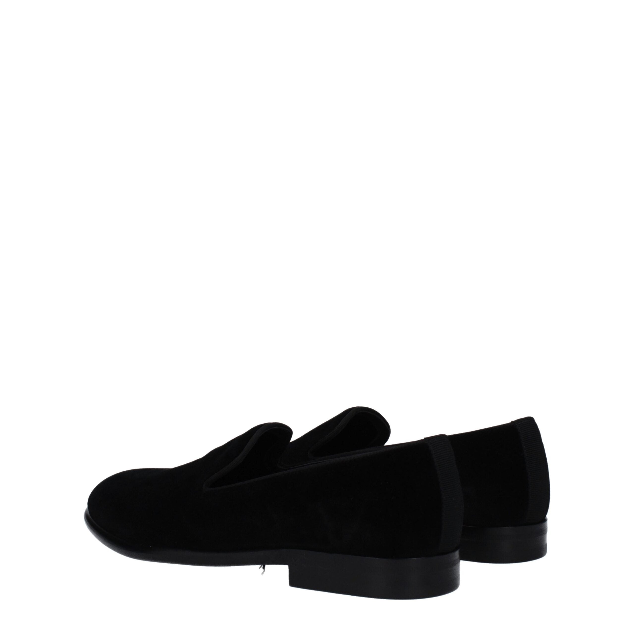 Black Velvet Slip-On Loafers - ventzia