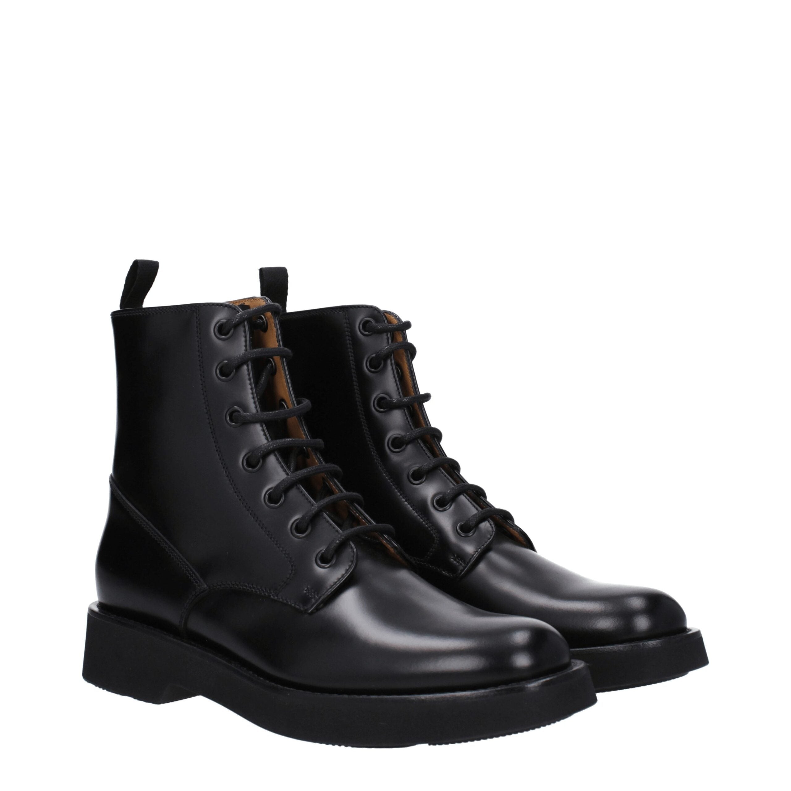 Black Leather Ankle Boots - ventzia