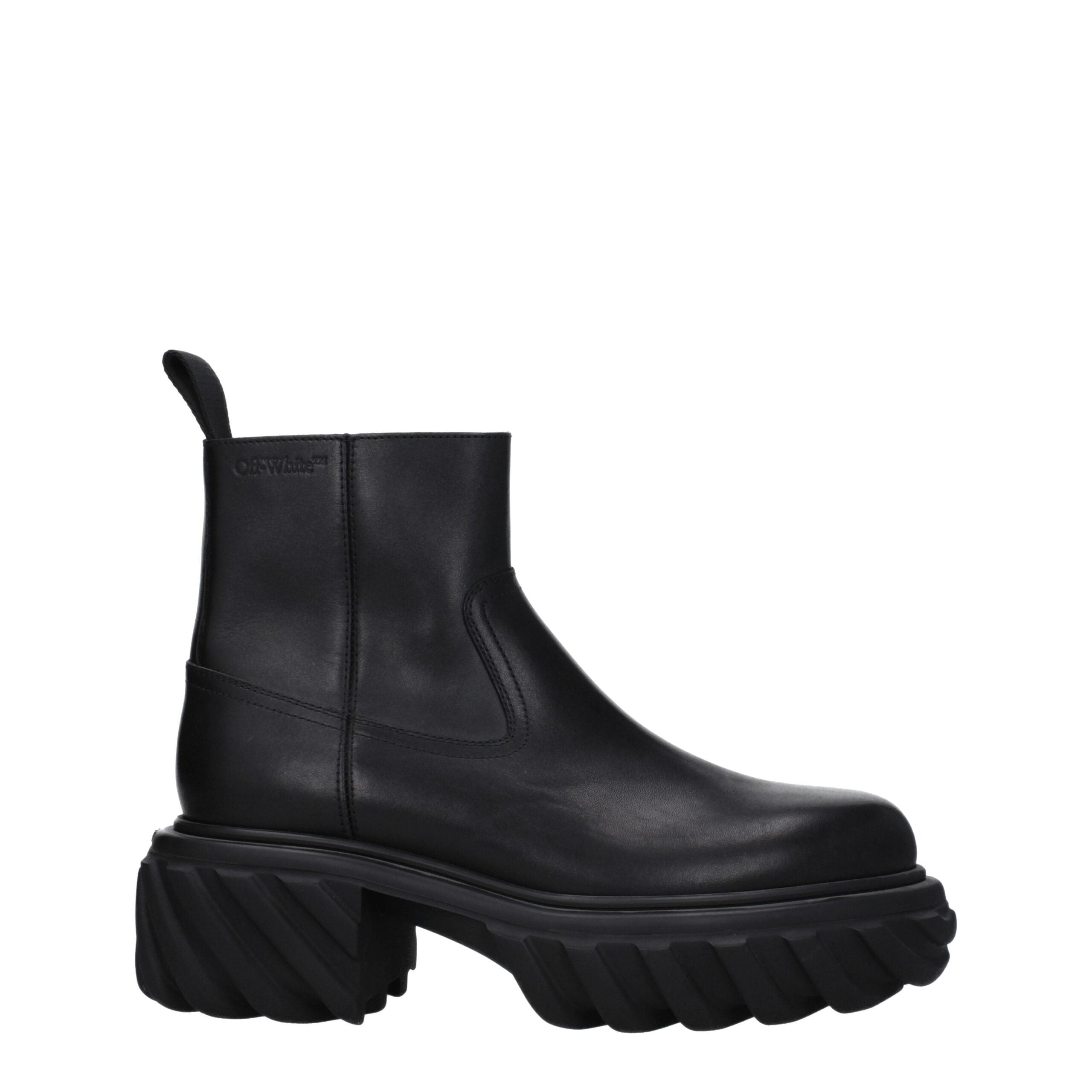 Black Leather Ankle Boots - ventzia