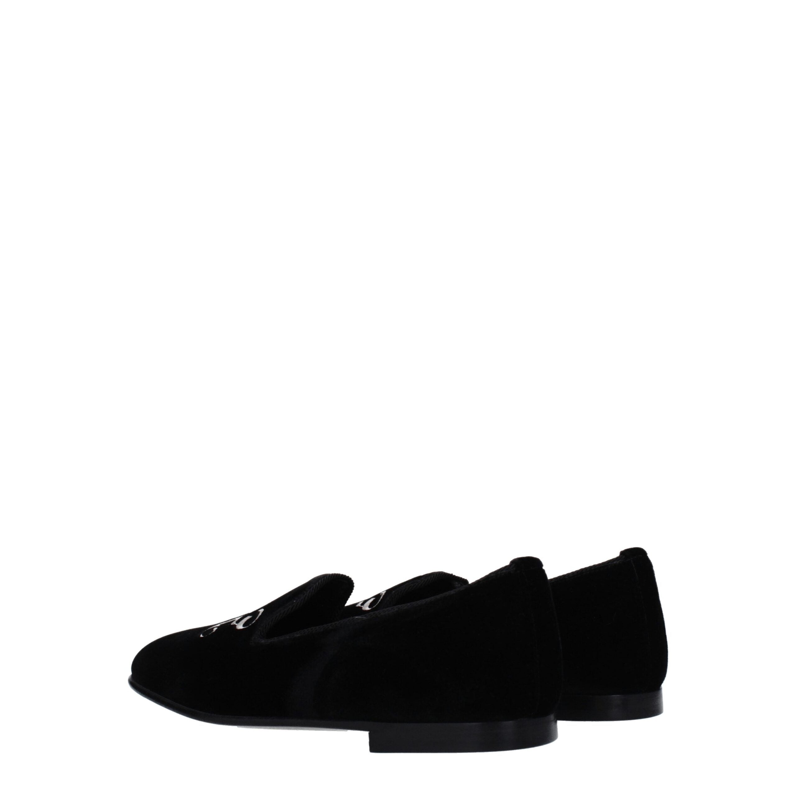 Black Velvet Slip-On Loafers