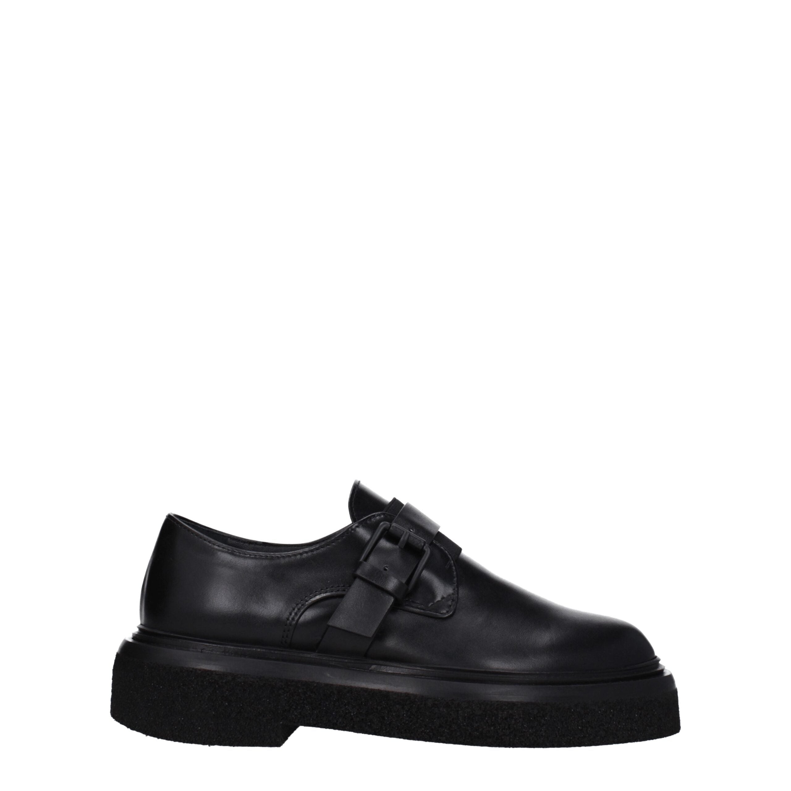 Black Leather Oxfords And Derbies - ventzia