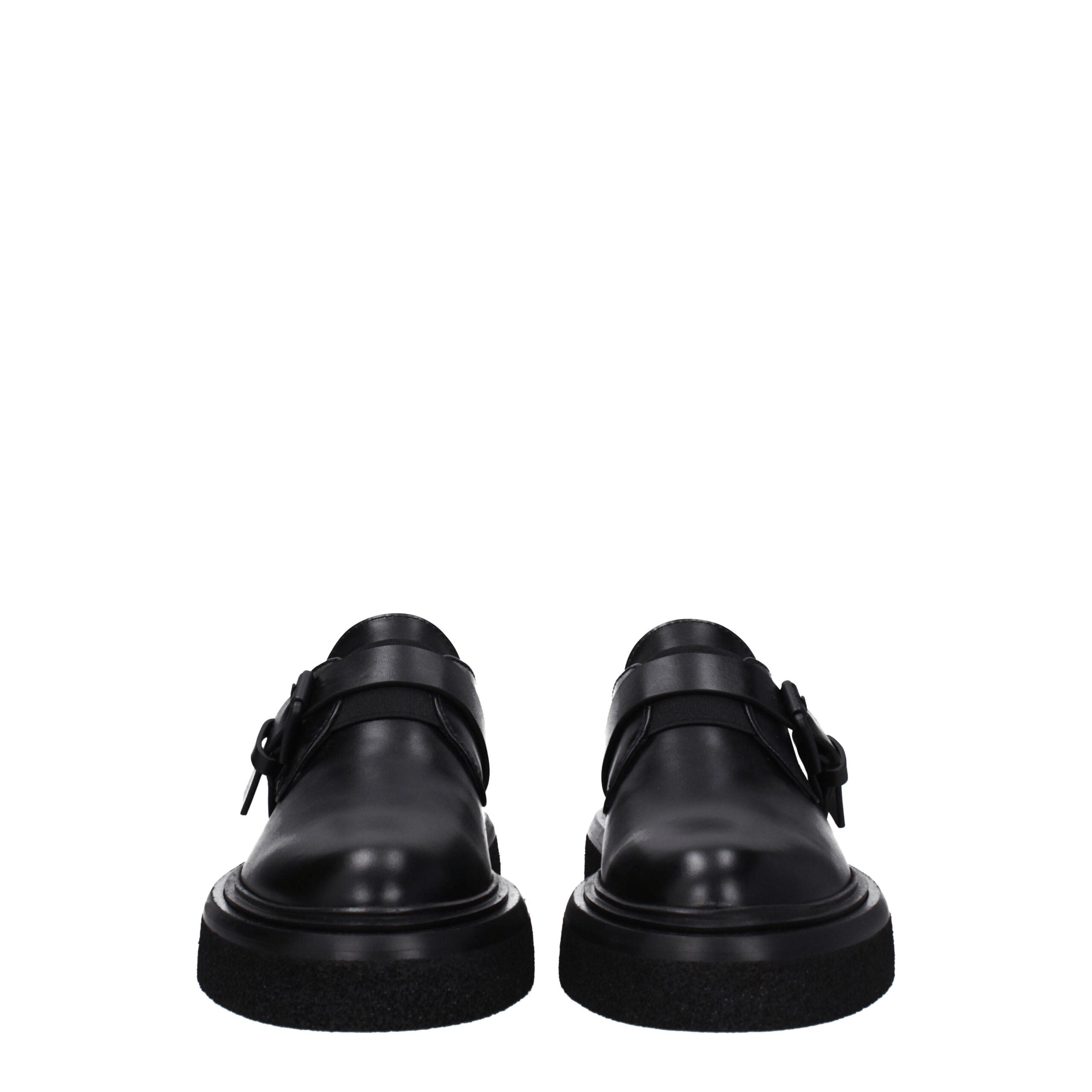 Black Leather Oxfords And Derbies - ventzia