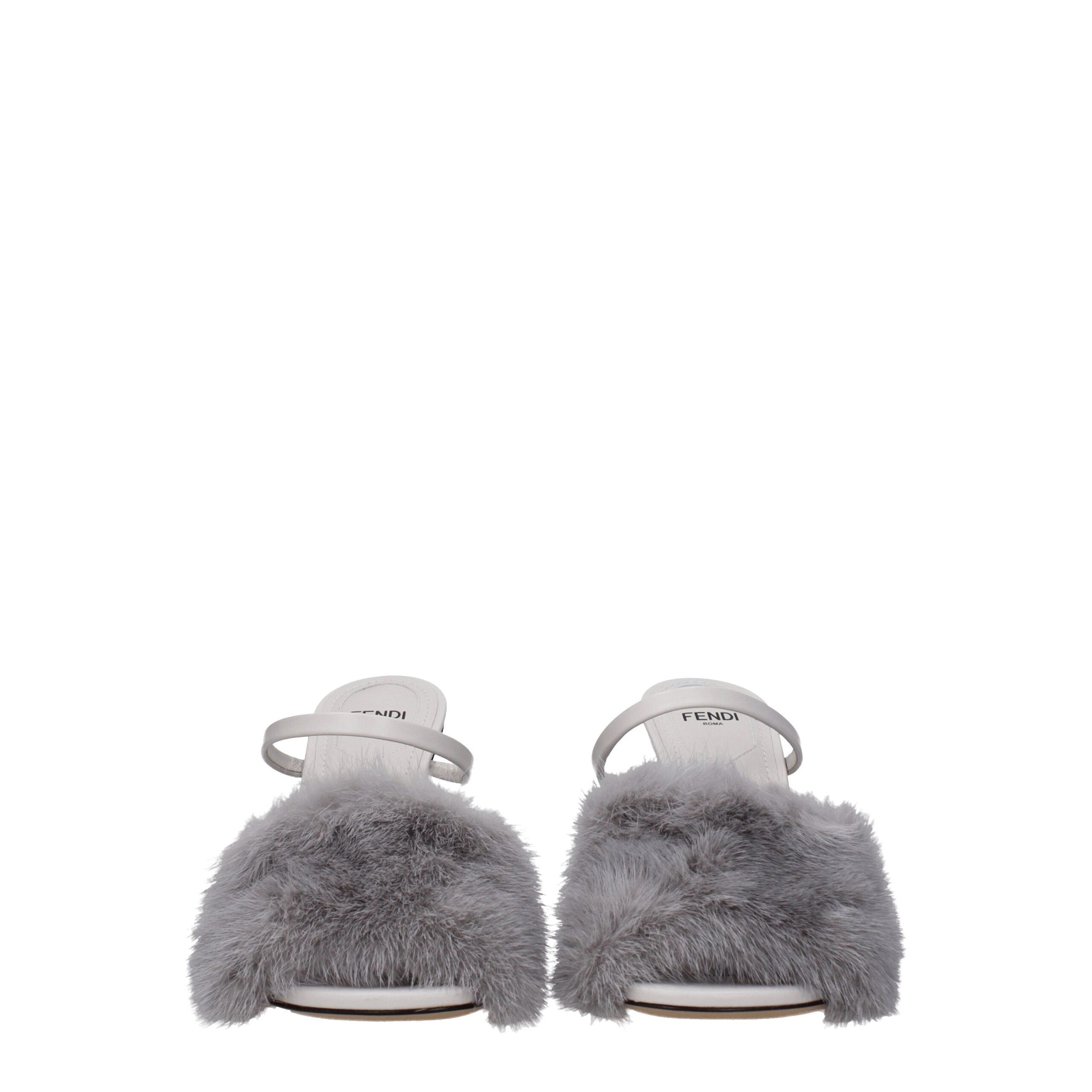 Gray Mink Slippers - ventzia