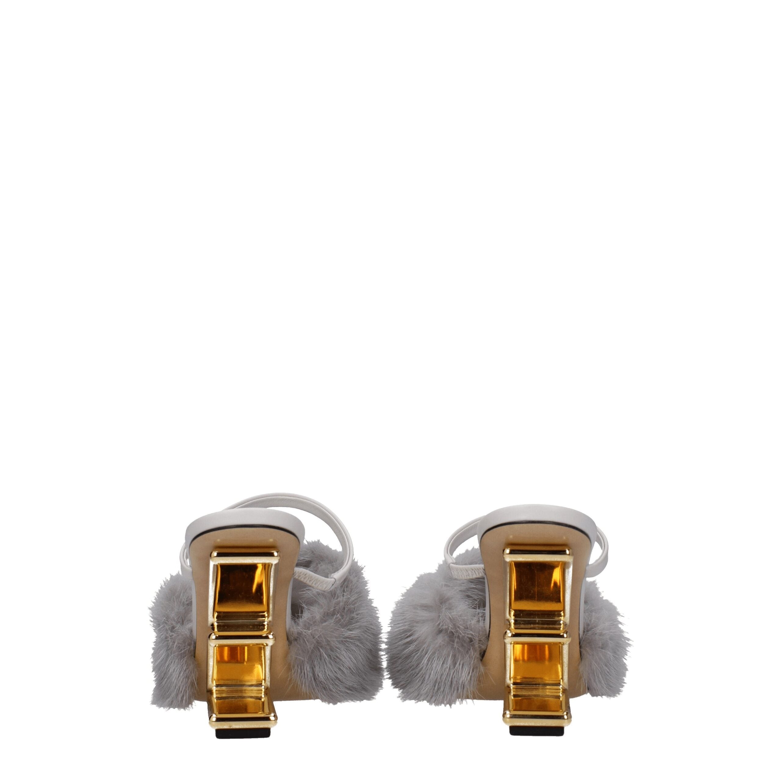 Gray Mink Slippers