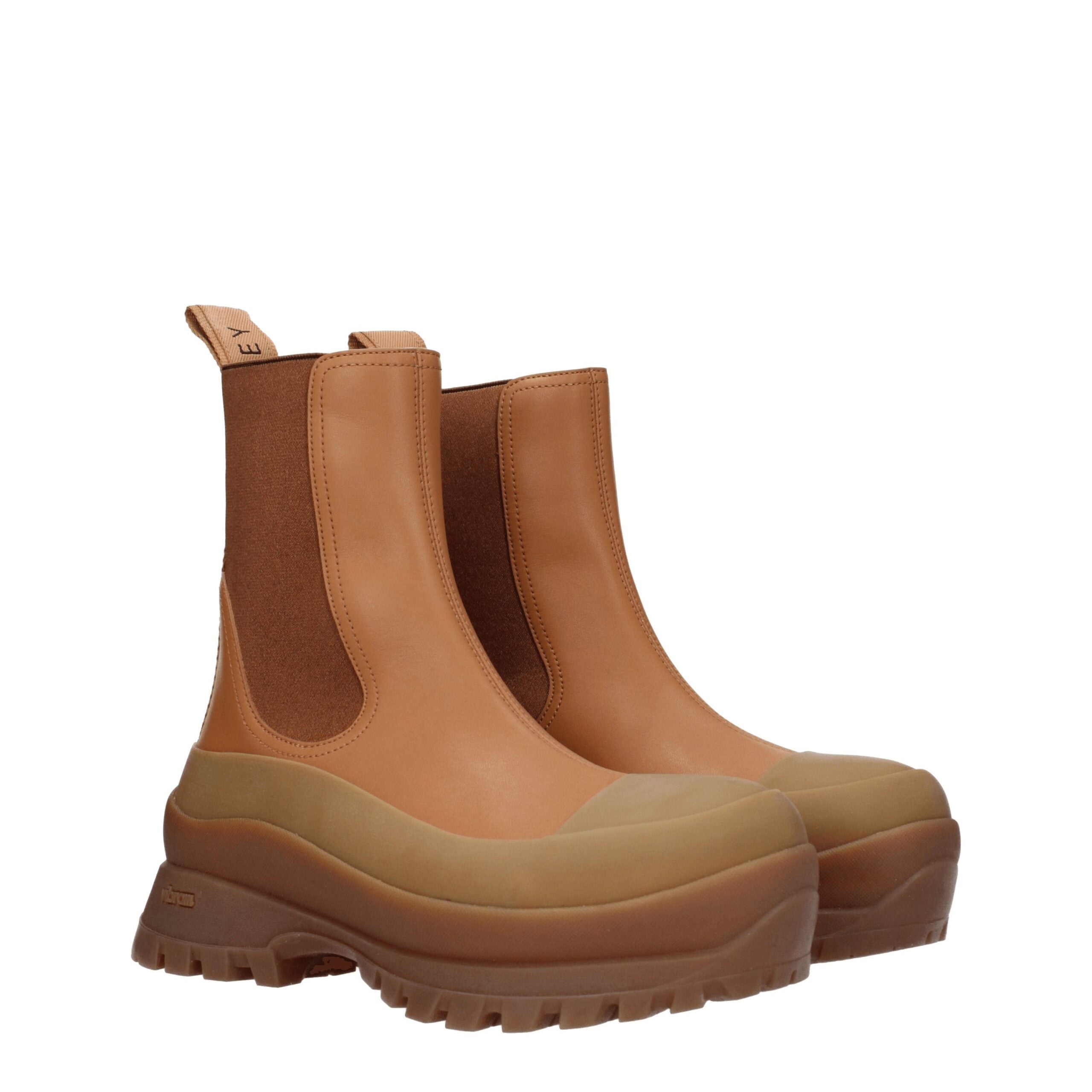Brown Leather Ankle Boots - ventzia