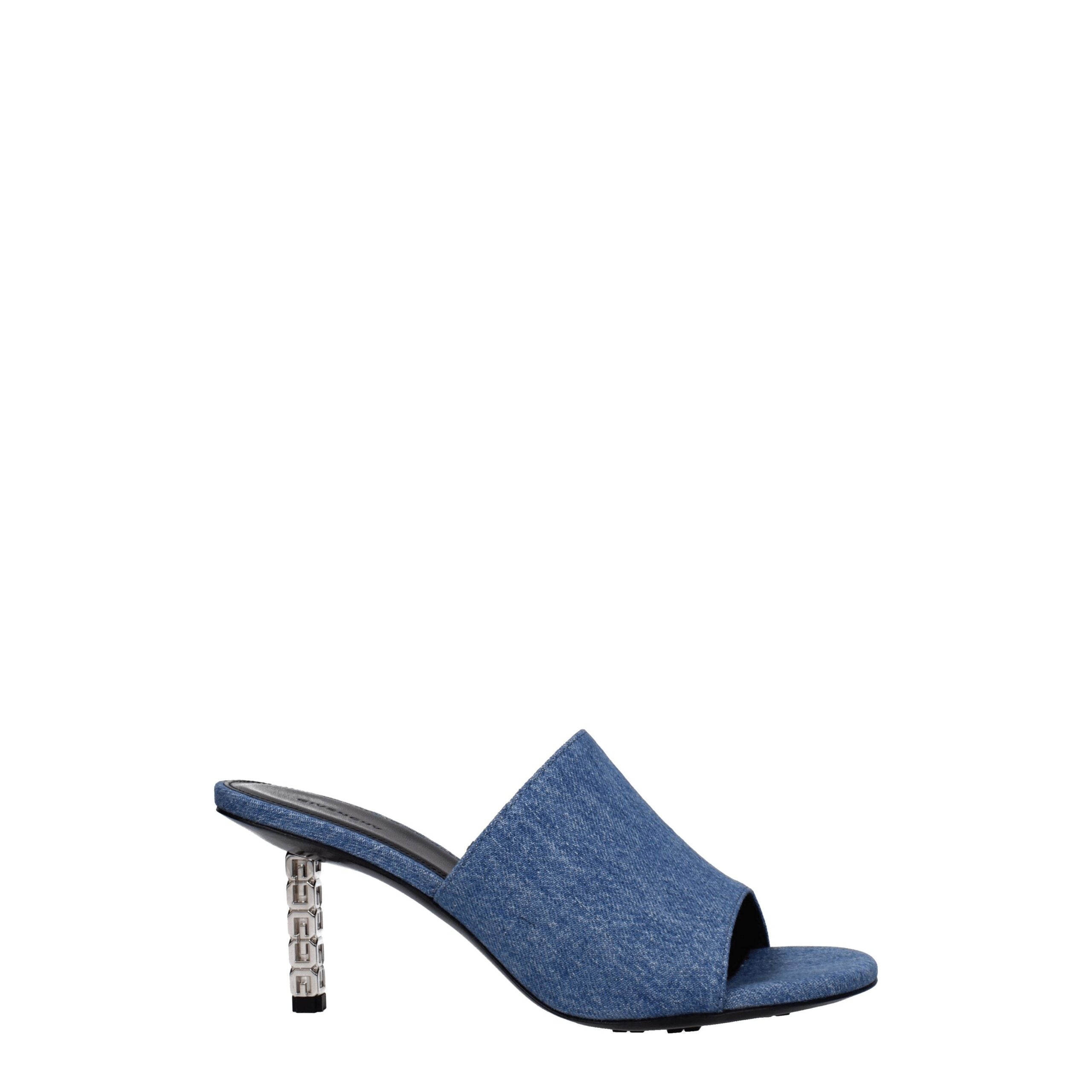 Blue Fabric Platform Sandals - ventzia