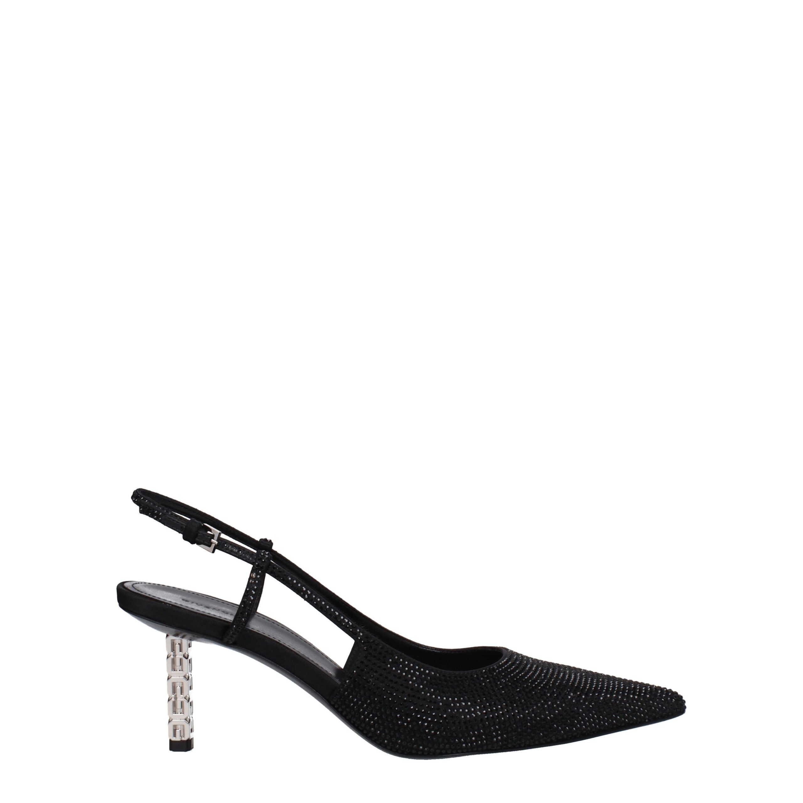 Black Fabric High Heel Pumps - ventzia