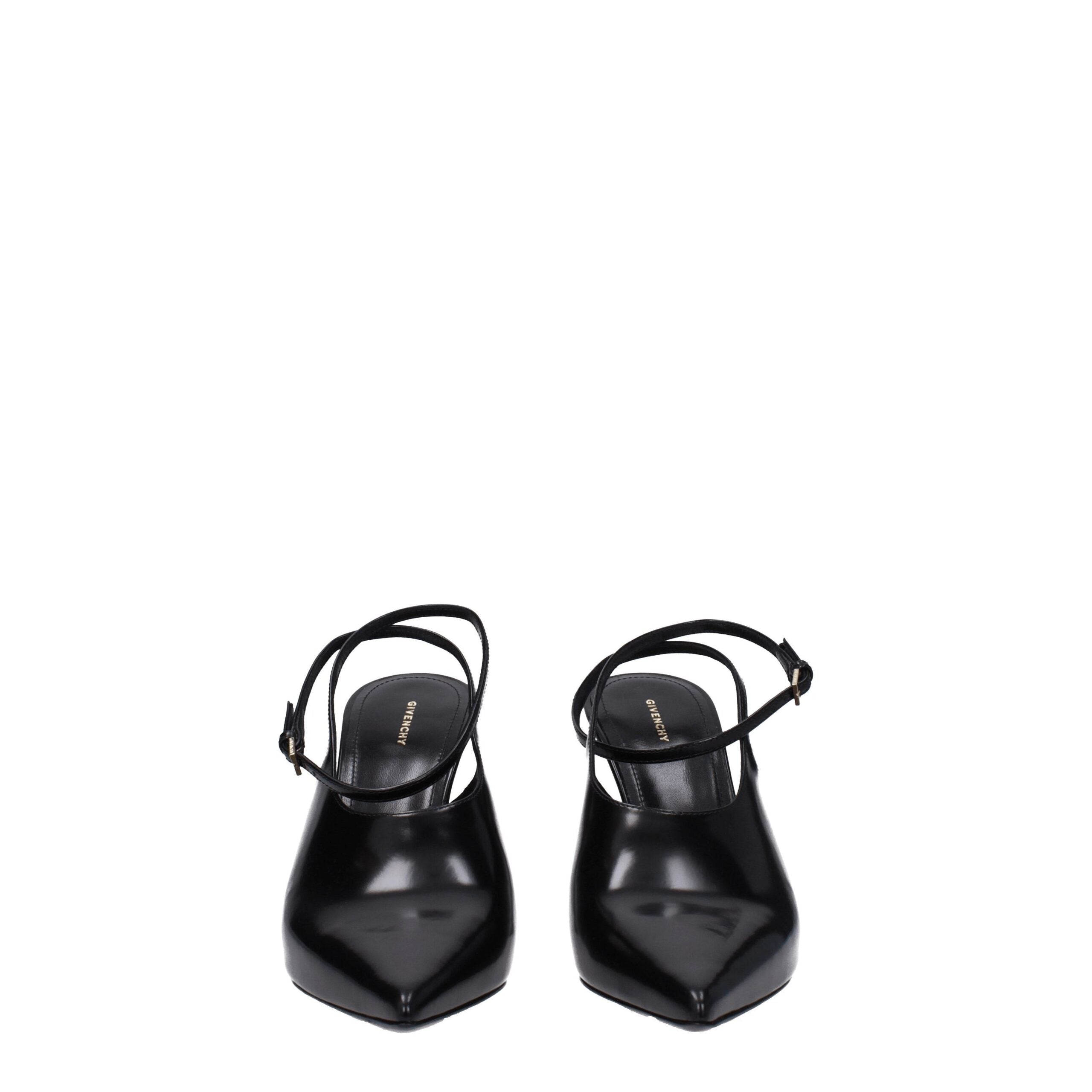 Black Leather High Heel Pumps - ventzia