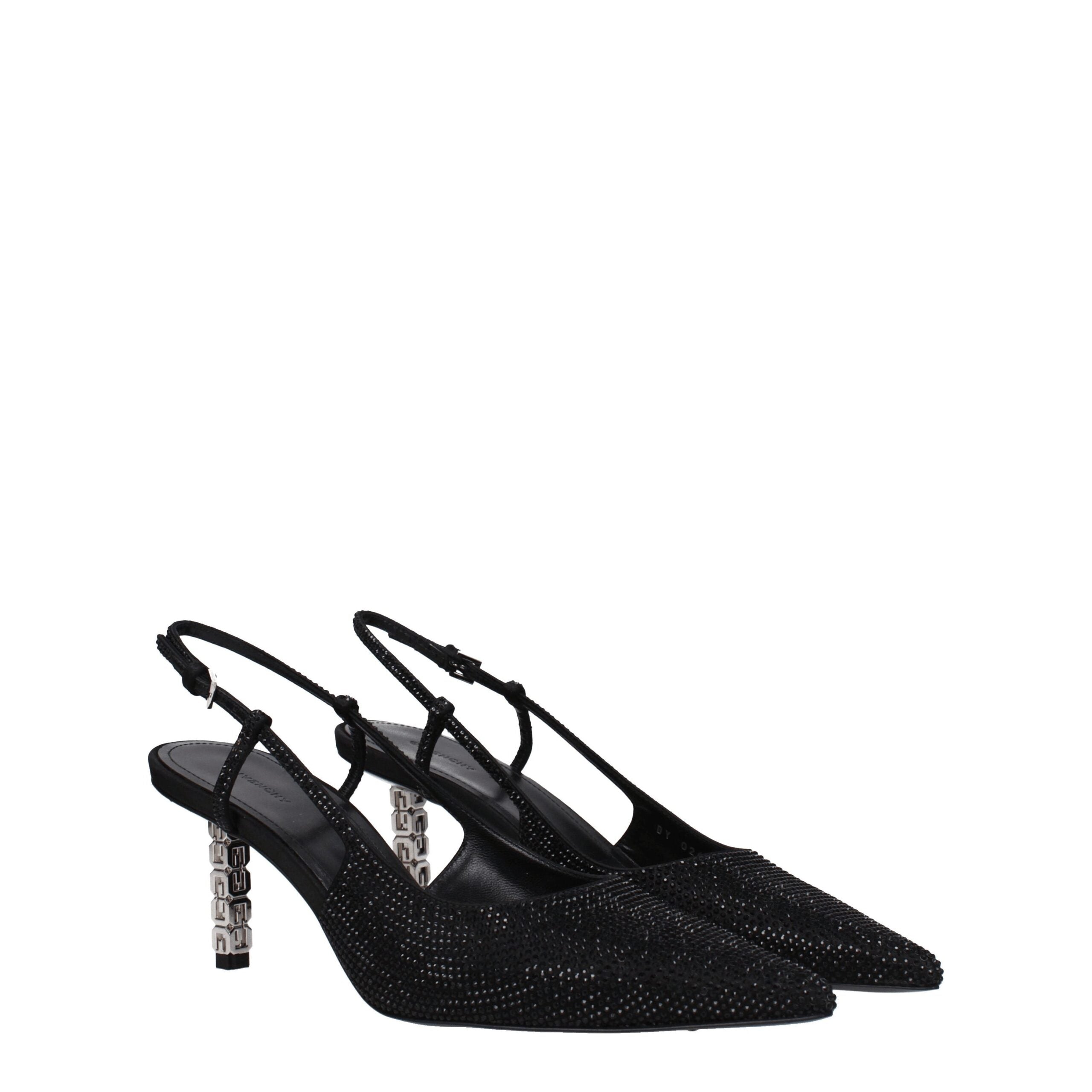 Black Fabric High Heel Pumps - ventzia